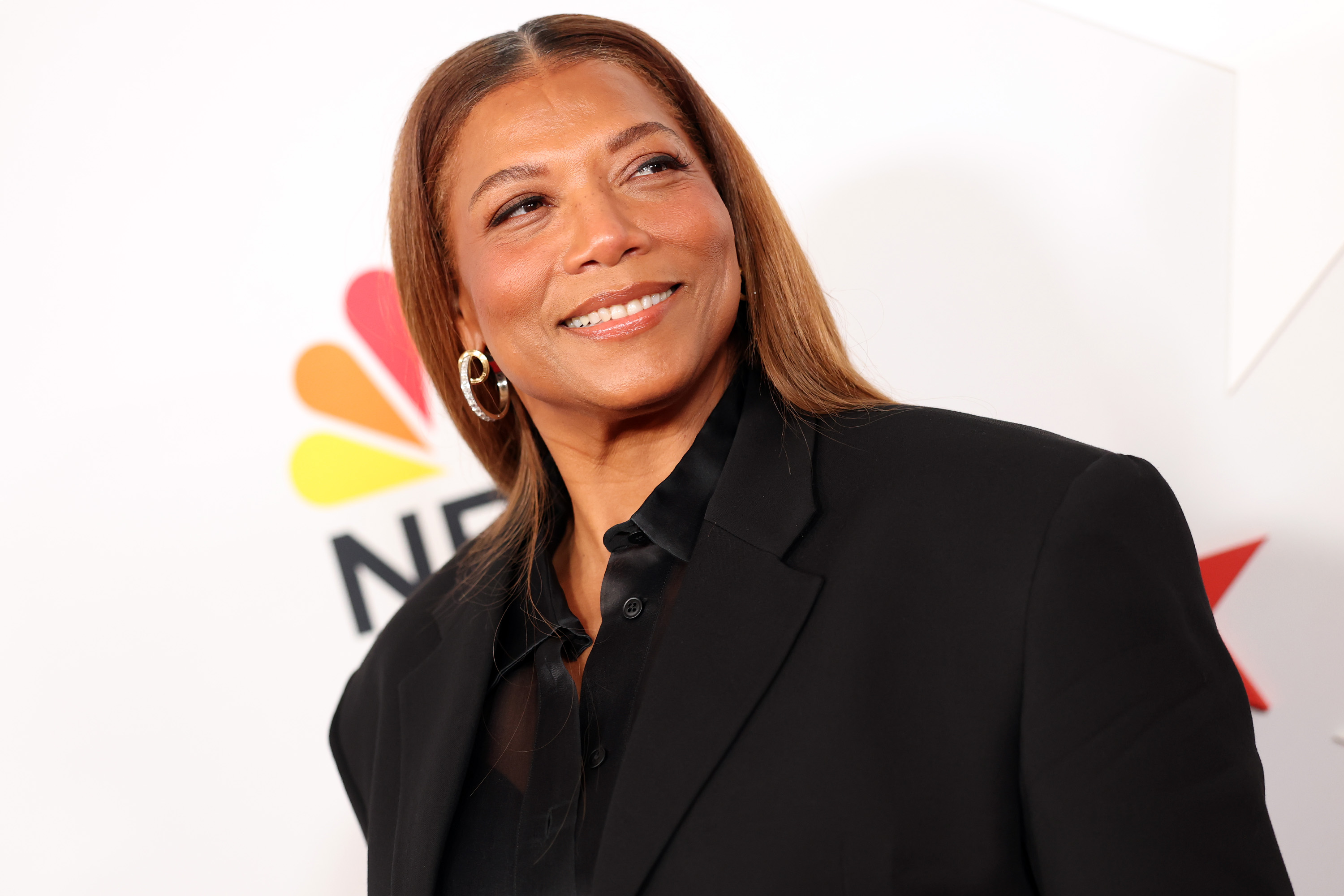 Queen Latifah attends the Los Angeles Clippers and Comcast NBCUniversal NBA All-Star Legendary Tip-Off Celebration in Los Angeles on February 13, 2026.