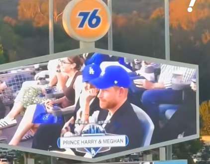 Meghan Markle interacting with Prince Harry, who looks at something in front of him. | Source: TikTok/@yahoosports