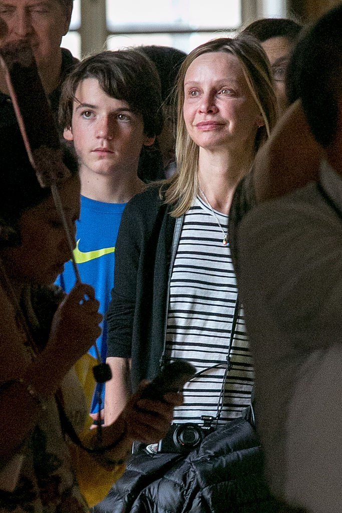 Actress Calista Flockhart and son Liam Flockhart are seen visiting the 'Chateau de Versailles' | Getty Images