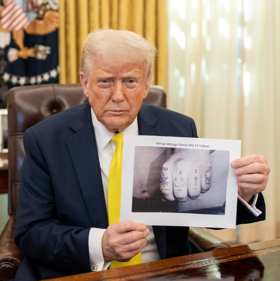 Donald Trump pictured in the White House, dated April 2025 | Source: Instagram/therealdonaldtrump