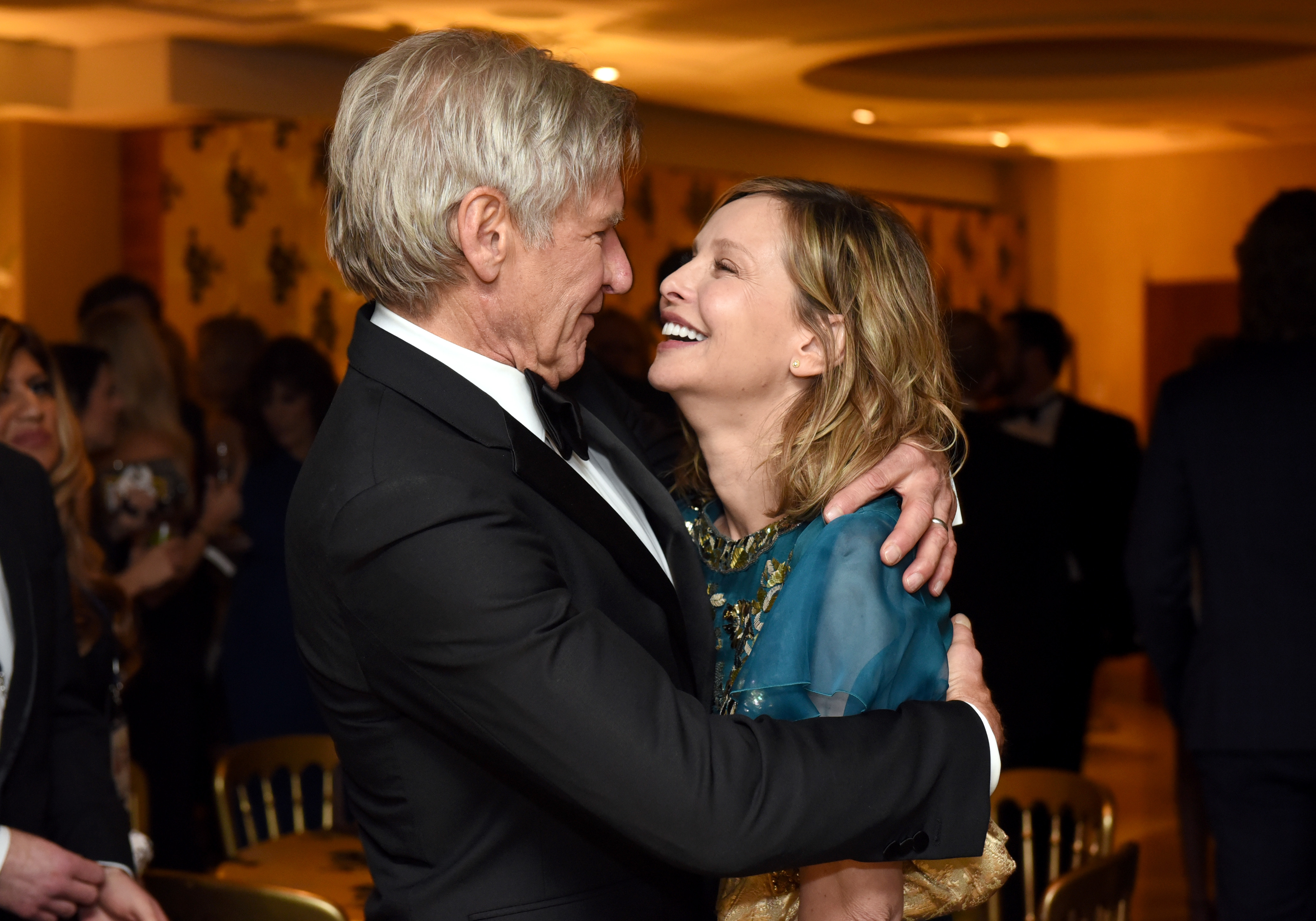 Harrison Ford and Calista Flockhart at the Golden Globe Awards After Party in Beverly Hills, California on January 10, 2016 | Source: Getty Images