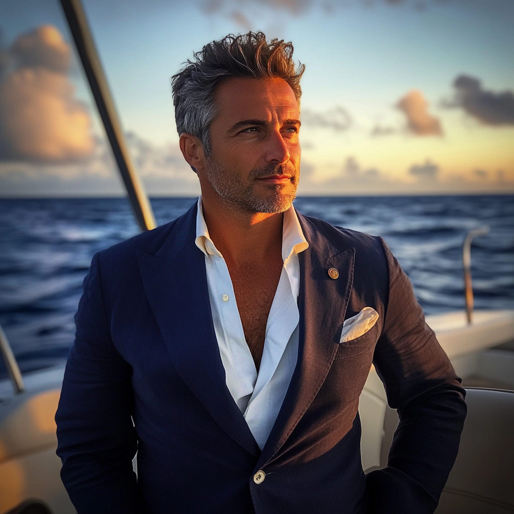 A man on a yacht | Source: Midjourney