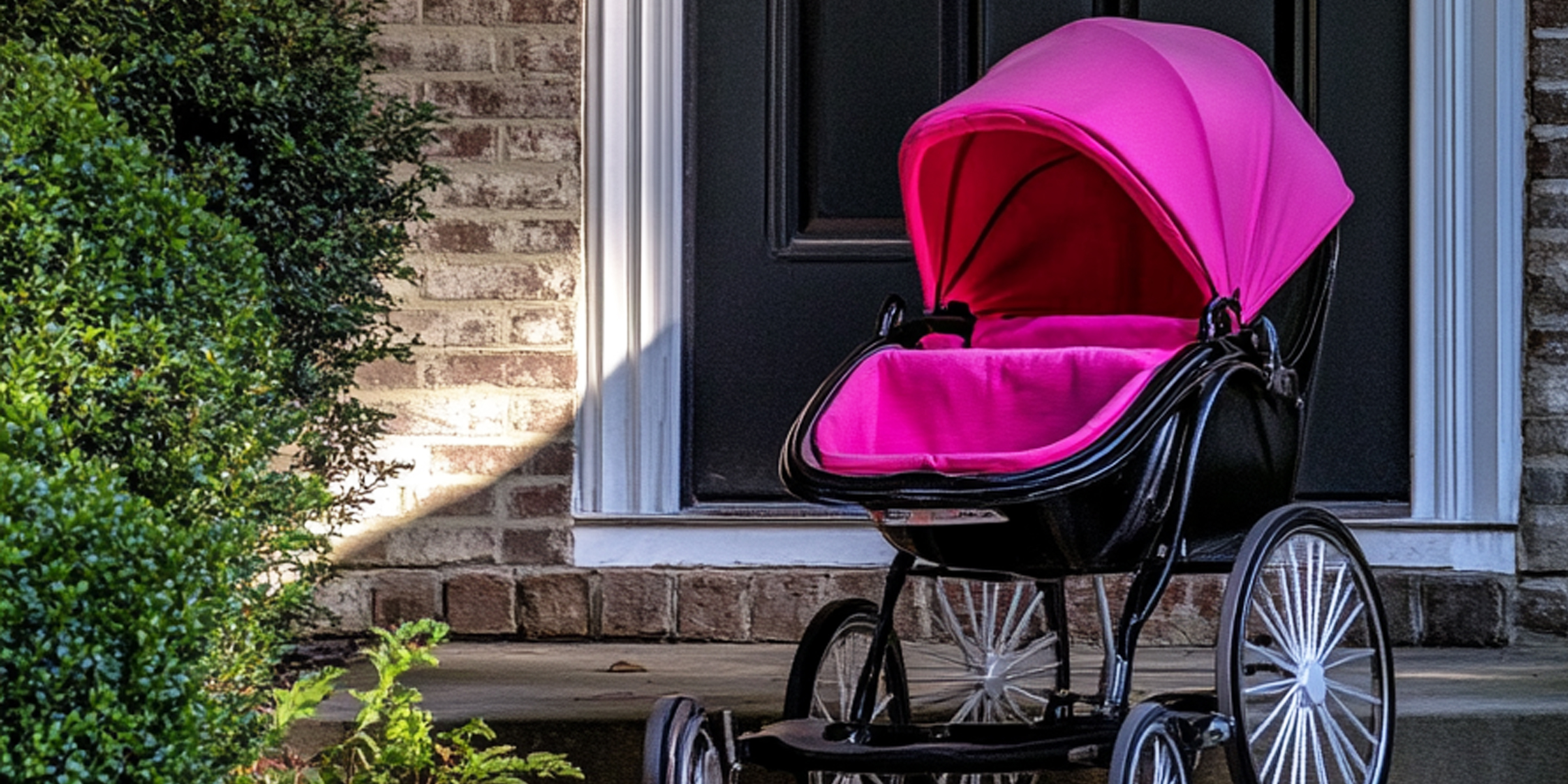 A baby carriage on a front porch | Source: Amomama