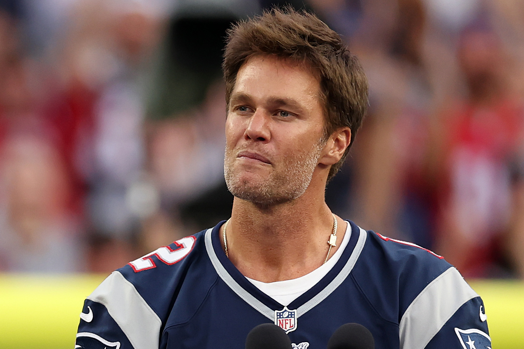 Tom Brady at the Philadelphia Eagles vs. New England Patriots game in Foxborough, Massachusetts on September 10, 2023 | Source: Getty Images