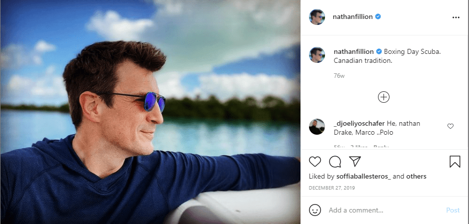 A picture of Nathan Fillion on Instagram | Photo: Instagram/nathanfillion