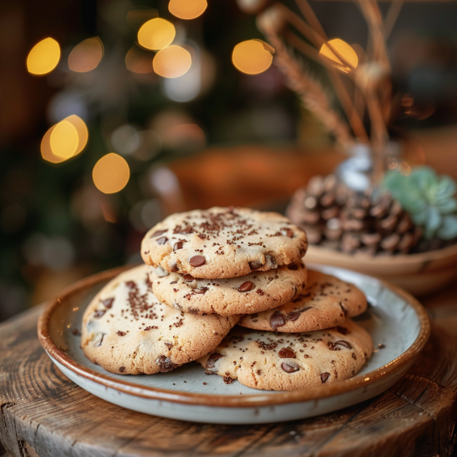 Baked cookies on a plate | Source: Midjourney
