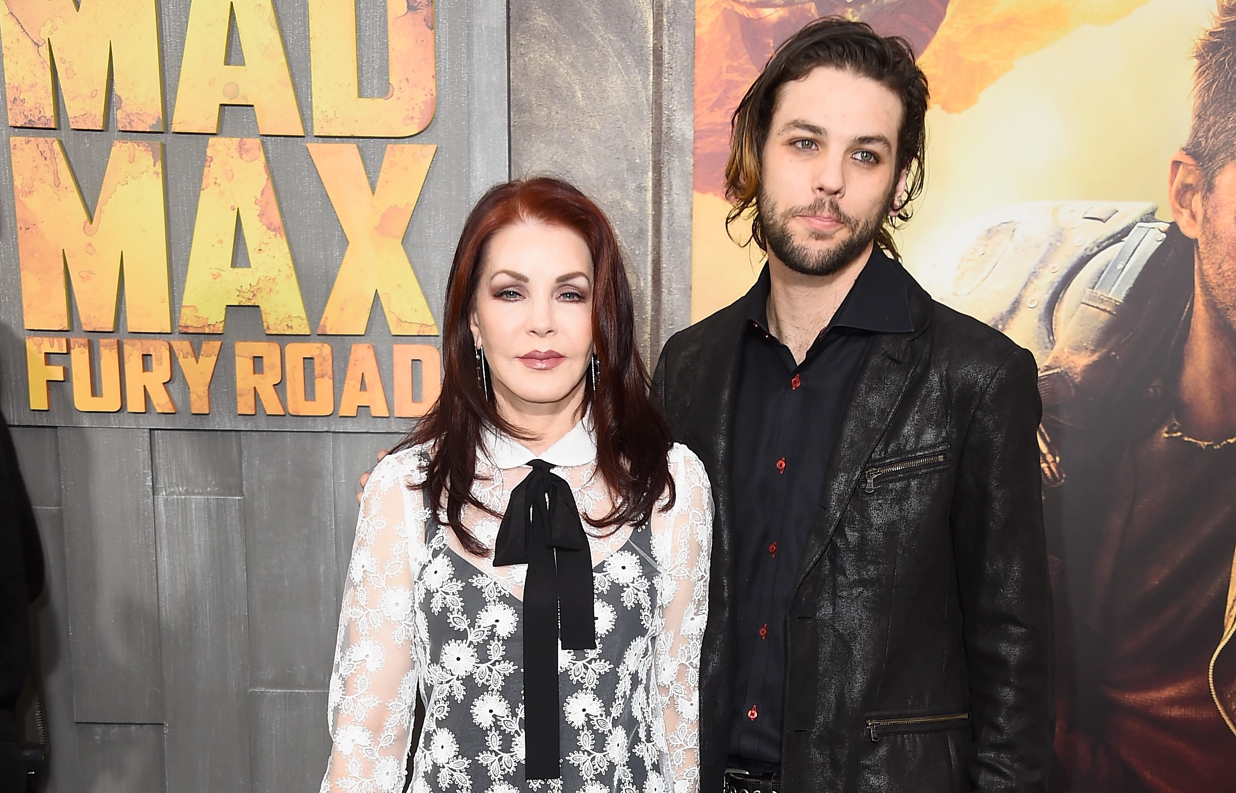 Actress Priscilla Presley and her son, Navarone Garibaldi Garcia, arrive at the Los Angeles premiere of 'Mad Max: Fury Road' at TCL Chinese Theatre IMAX, on May 7, 2015 in Hollywood, California. | Source: Getty Images