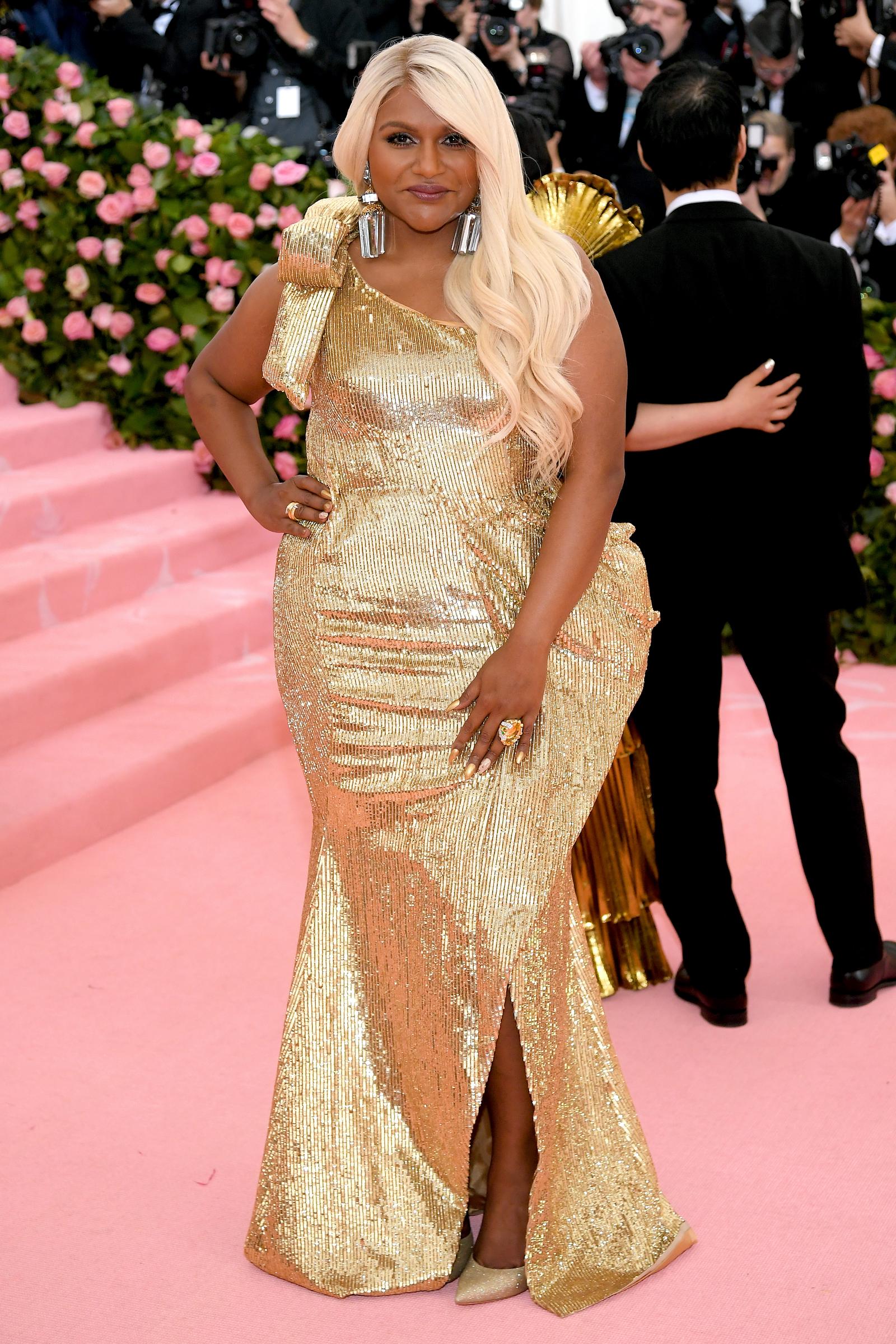 Mindy Kaling at Met Gala Celebrating Camp: Notes on Fashion at Metropolitan Museum of Art | Source: Getty Images