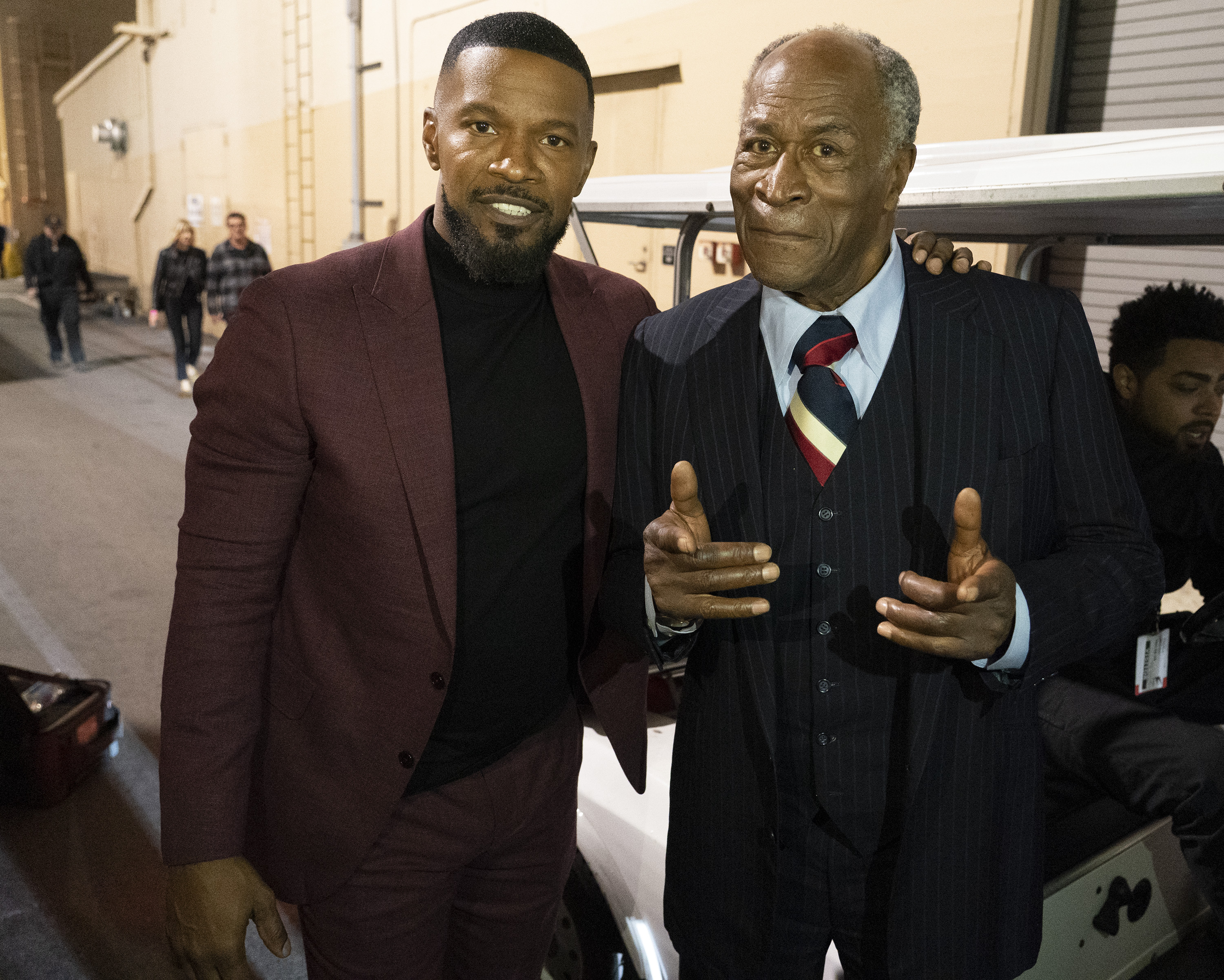 Jamie Foxx and John Amos at "Live In Front of a Studio Audience" hosted by ABC in 2019 | Source: Getty Images