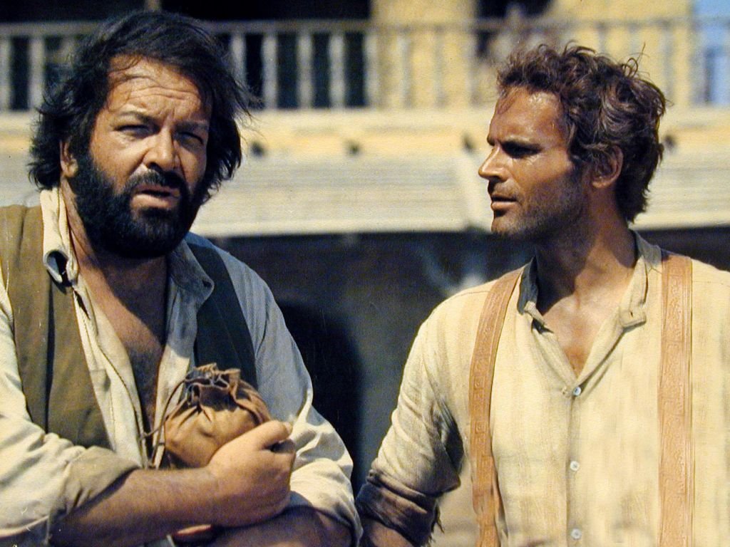 Bud Spencer und Terence Hill in "Vier Fäuste für ein Halleluja" 1971. (Photo by FilmPublicityArchive) I Source: United Archives via Getty Images