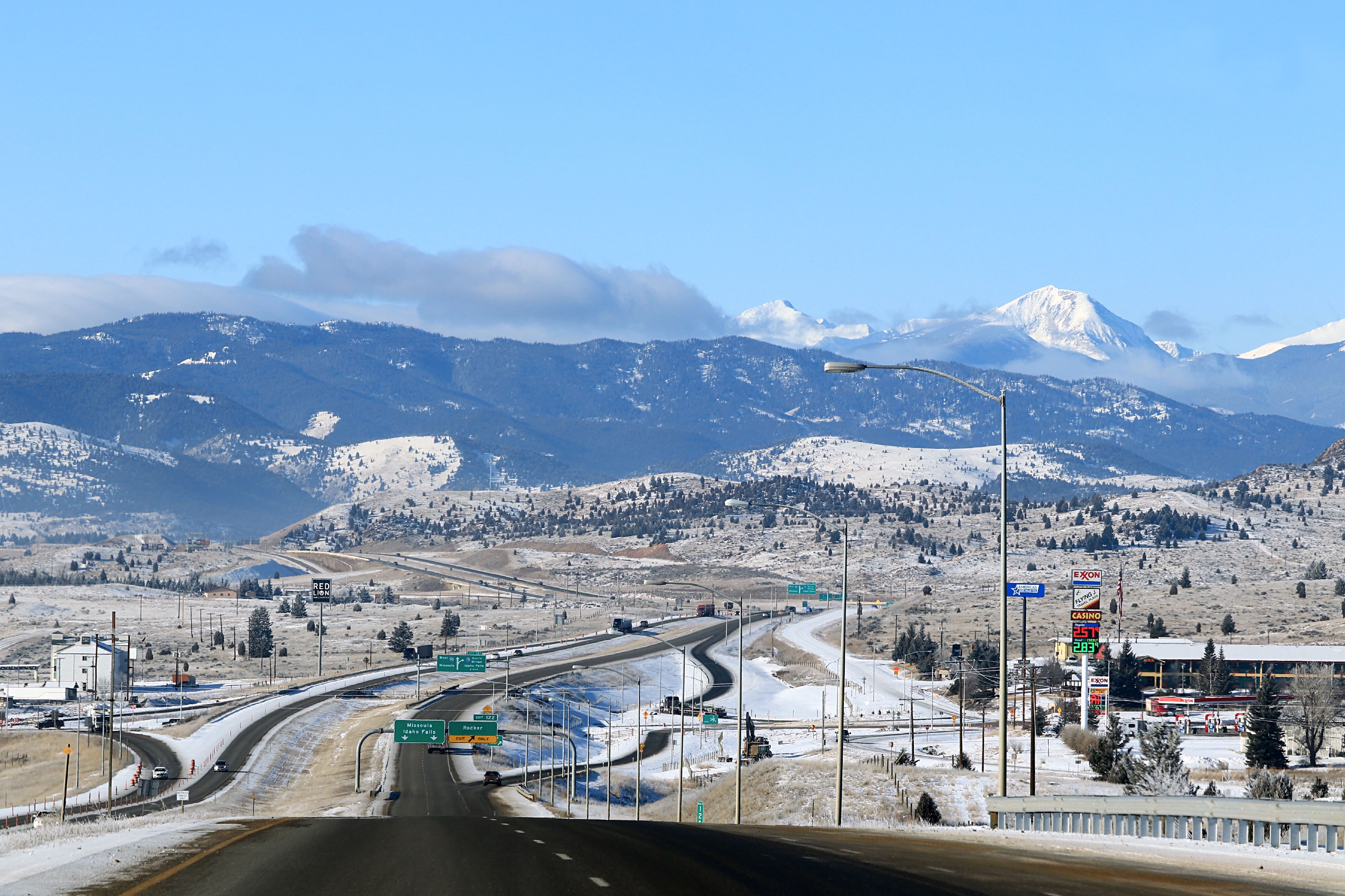 Interstate 90 exit in Montana, on December 26, 2019 | Source: Getty Images