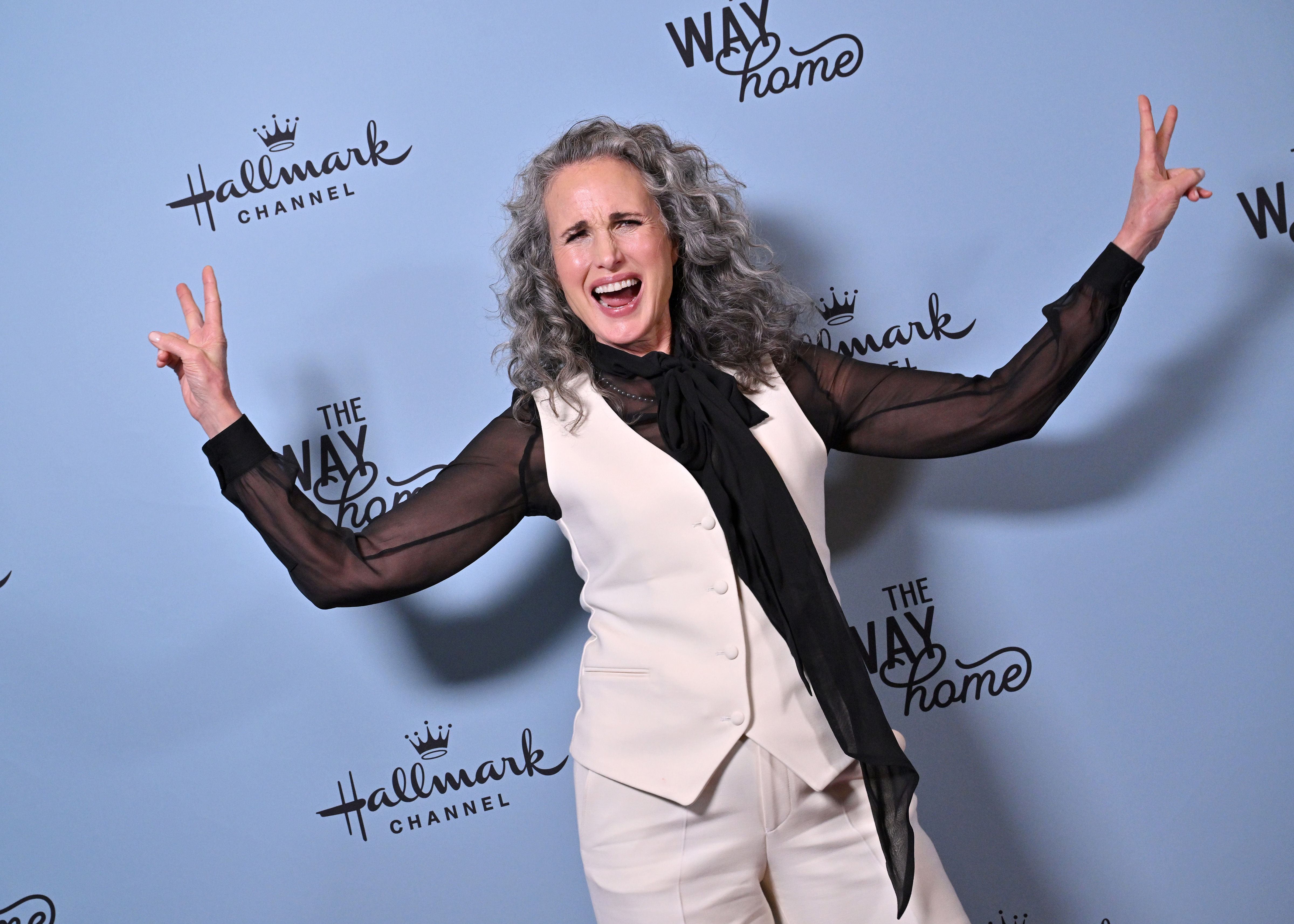 Andie MacDowell at the Los Angeles Screening of Hallmark Channel's "The Way Home" at NeueHouse Hollywood on December 18, 2023 in Hollywood, California | Source: Getty Images