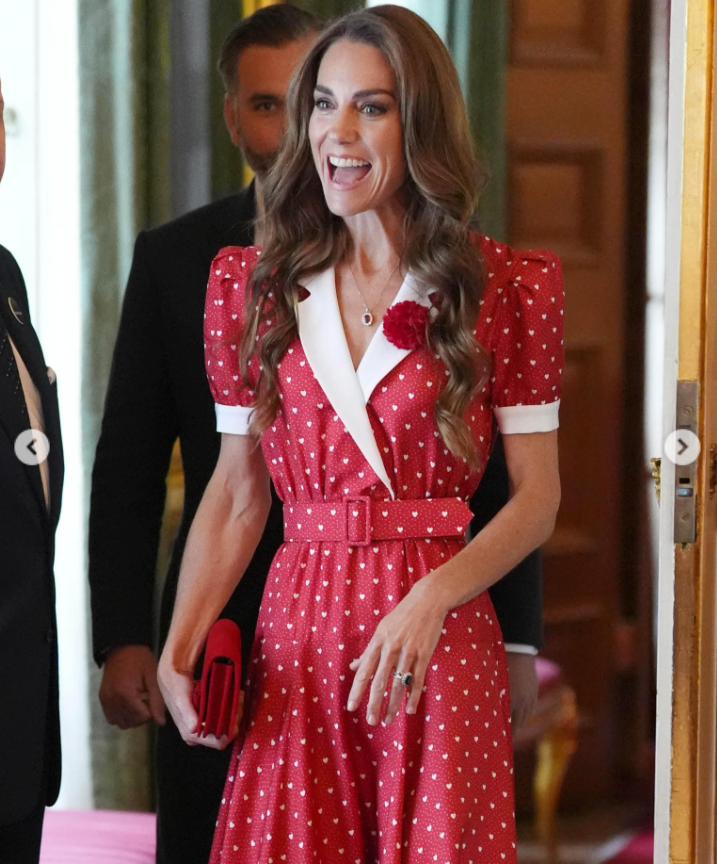 Kate Middleton arrives at the Cancer Research UK reception hosted by King Charles III and Queen Camilla at St. James's Palace in London. | Source: Instagram/hellomag