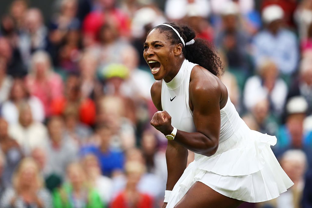 Serena Williams of The United States celebrates victory during the Ladies Singles second round match against Christina McHale of the United States on day five of the Wimbledon Lawn Tennis Championships at the All England Lawn Tennis and Croquet Club | Photo: Getty Images