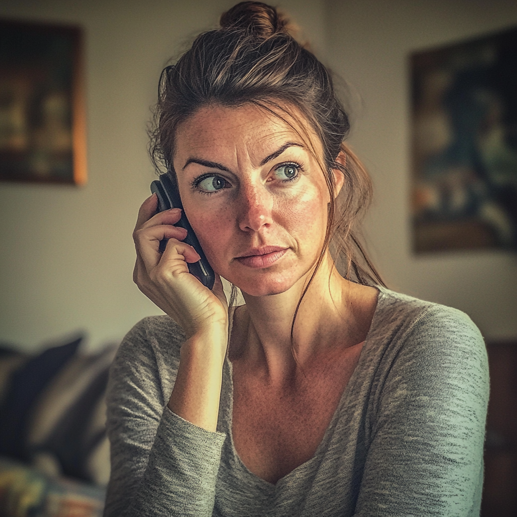 A woman talking on the phone | Source: Midjourney