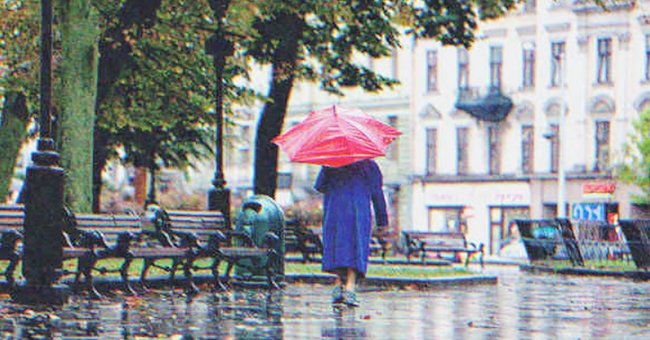 Woman walking with an umbrella on a rainy day | Source: Shutterstock