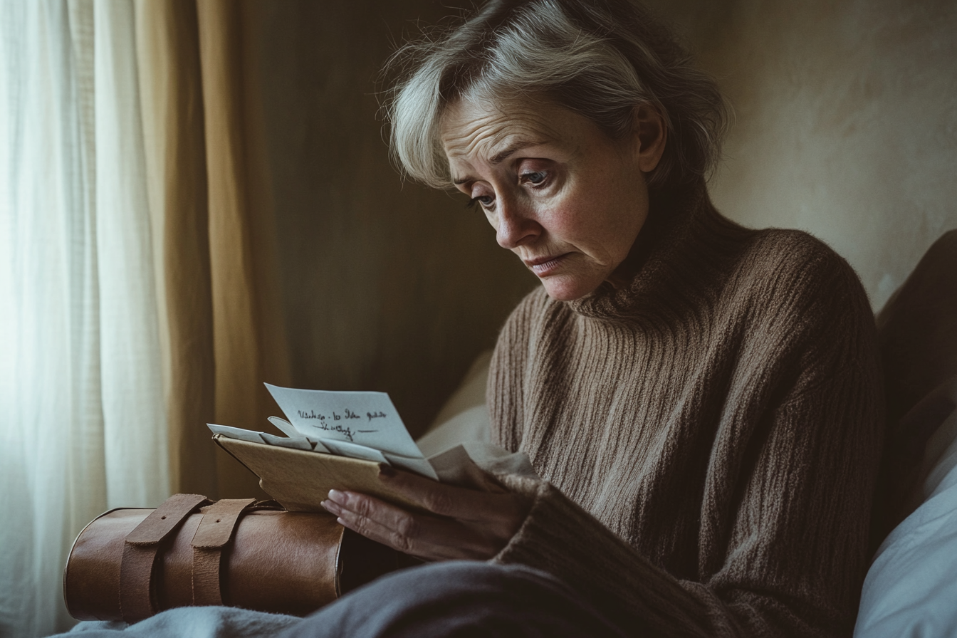 A woman reading a letter | Source: Midjourney