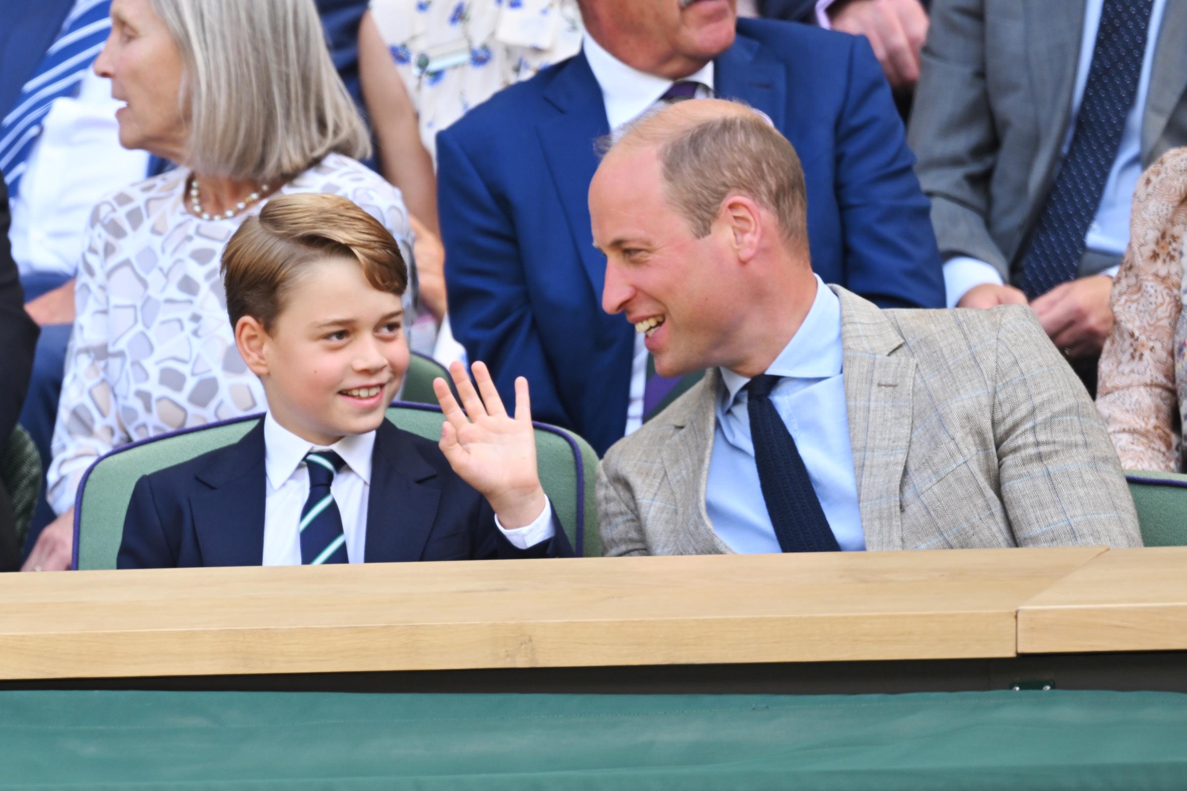 Prince George and Prince William at the Wimbledon Men's Singles Final in London, England on July 10, 2022. | Source: Getty Images