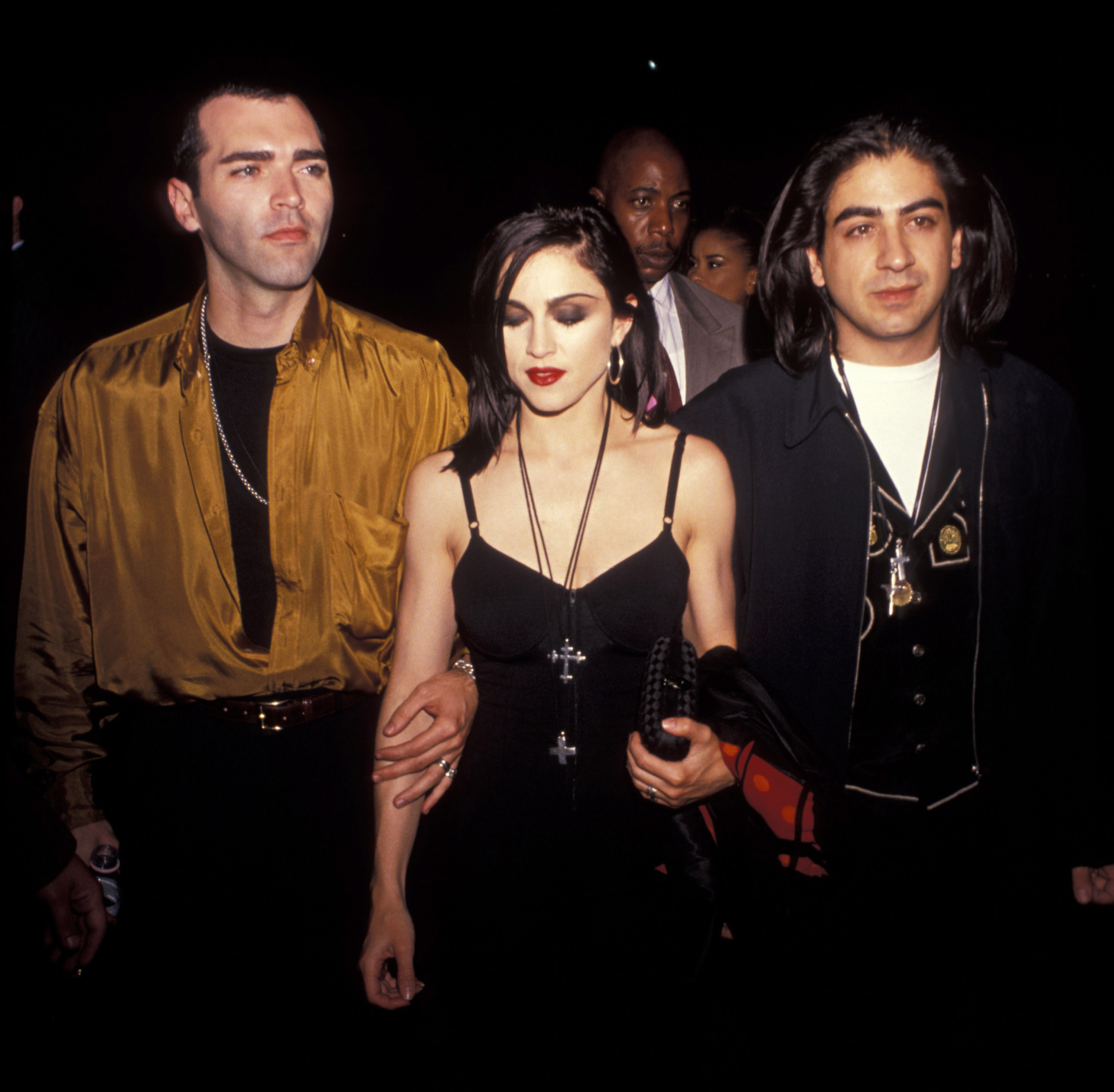 Christopher Ciccone, Madonna, and Alek Keshishian at the "Truth or Dare" Los Angeles premiere on May 6, 1991 | Source: Getty Images