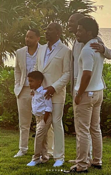 Eddie Murphy with four of his sons, posing for a picture on his wedding day, posted on July 12, 2024 | Source: Instagram/theybf_daily