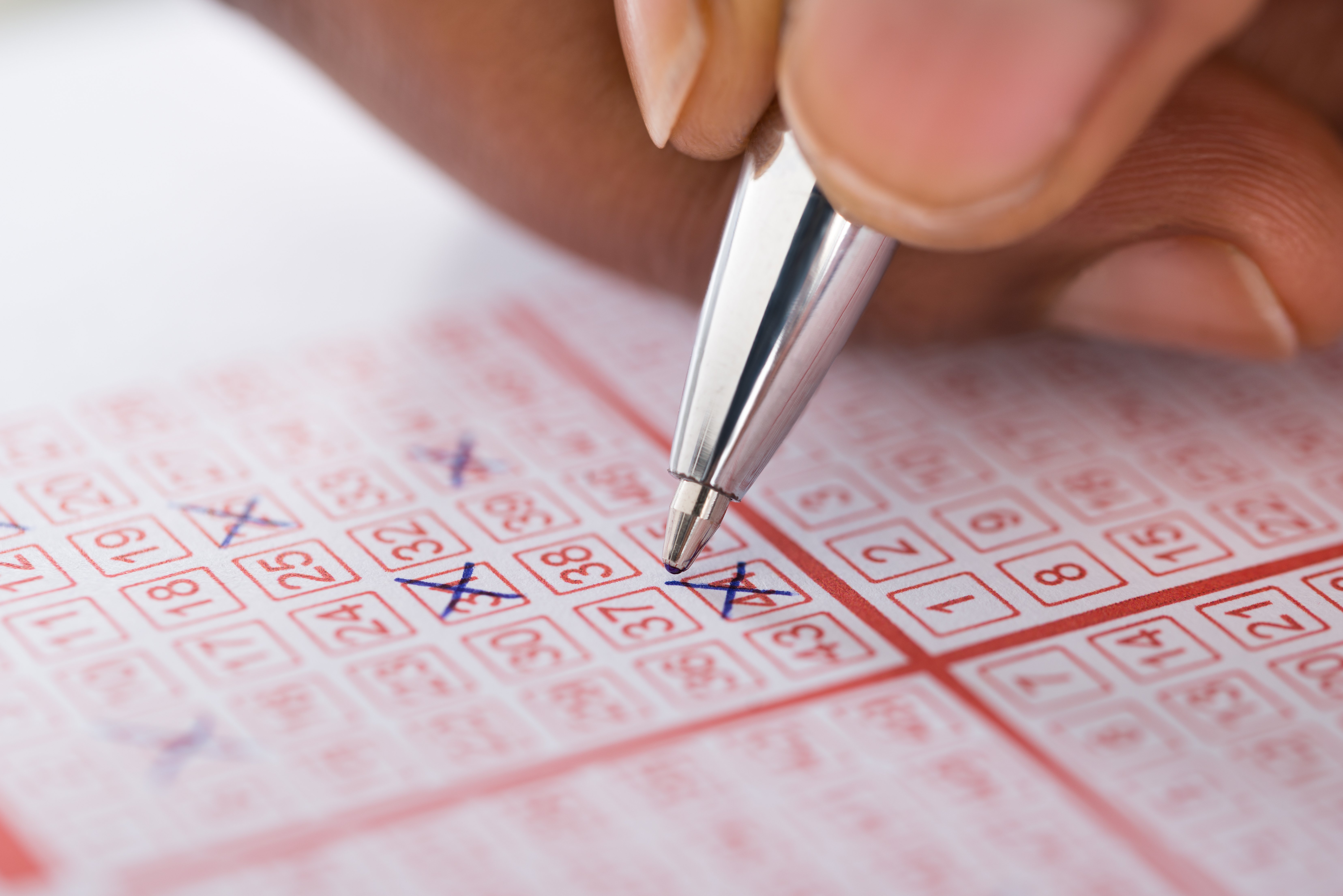 A person choosing their lottery numbers | Photo: Shutterstock