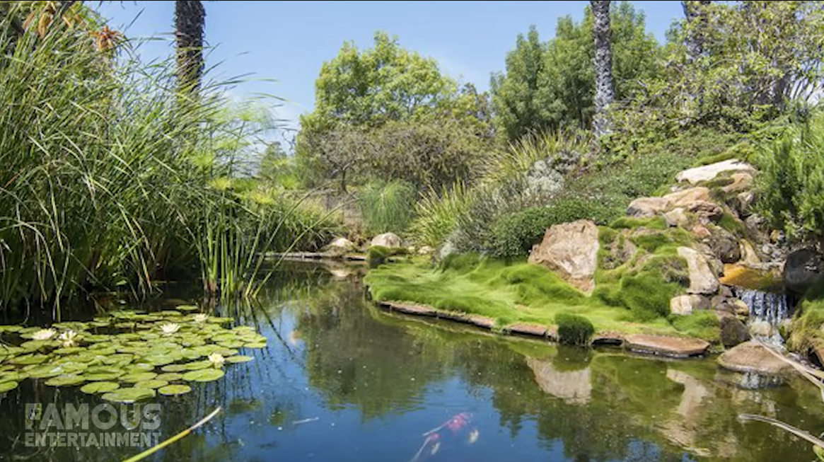 El estanque de peces de Oprah Winfrey en los terrenos de su propiedad en Montecito, California | Foto: YouTube@FamousEntertainment