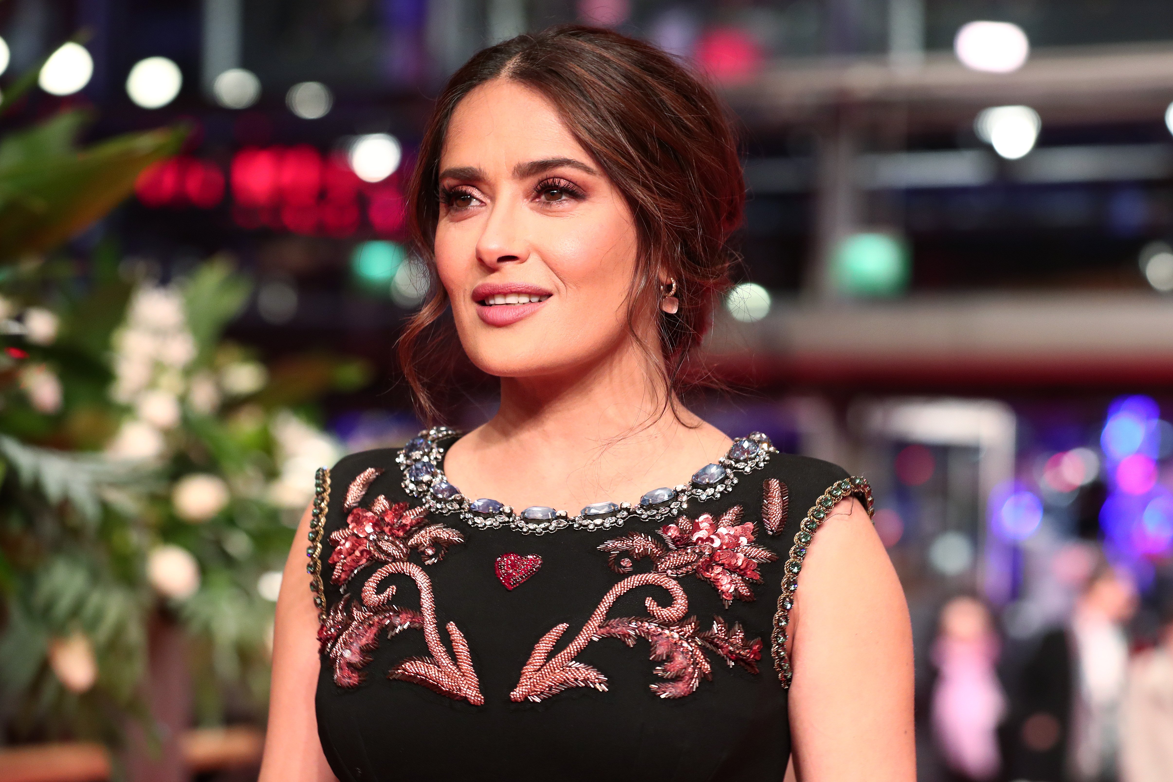 Salma Hayek pictured attending the  the "The Roads Not Taken" premiere during the 70th Berlinale International Film Festival Berlin, 2020, Berlin. | Photo: Getty Images