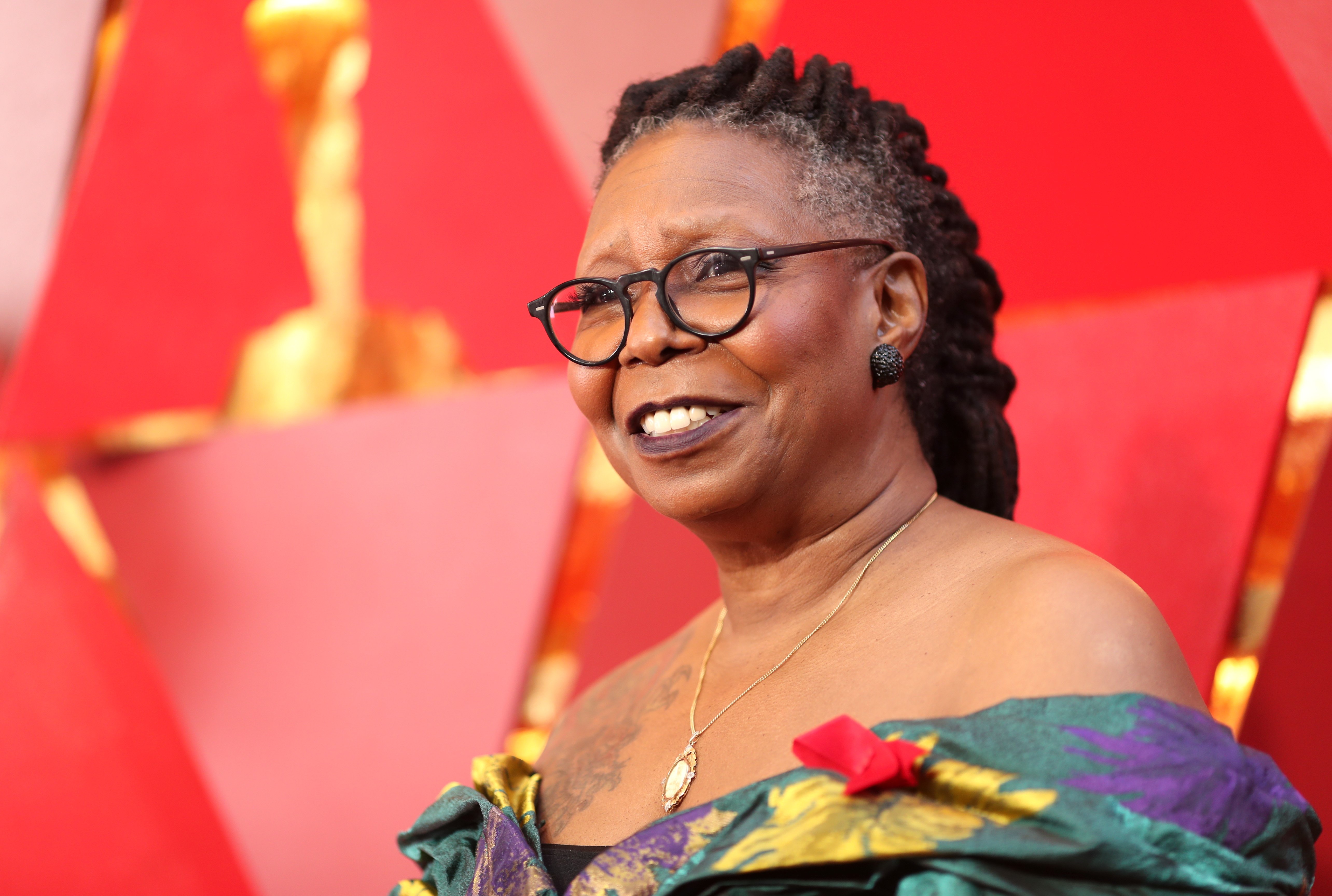 Whoopi Goldberg's Signature Dark Dreadlocks Are Silver as She Rocks