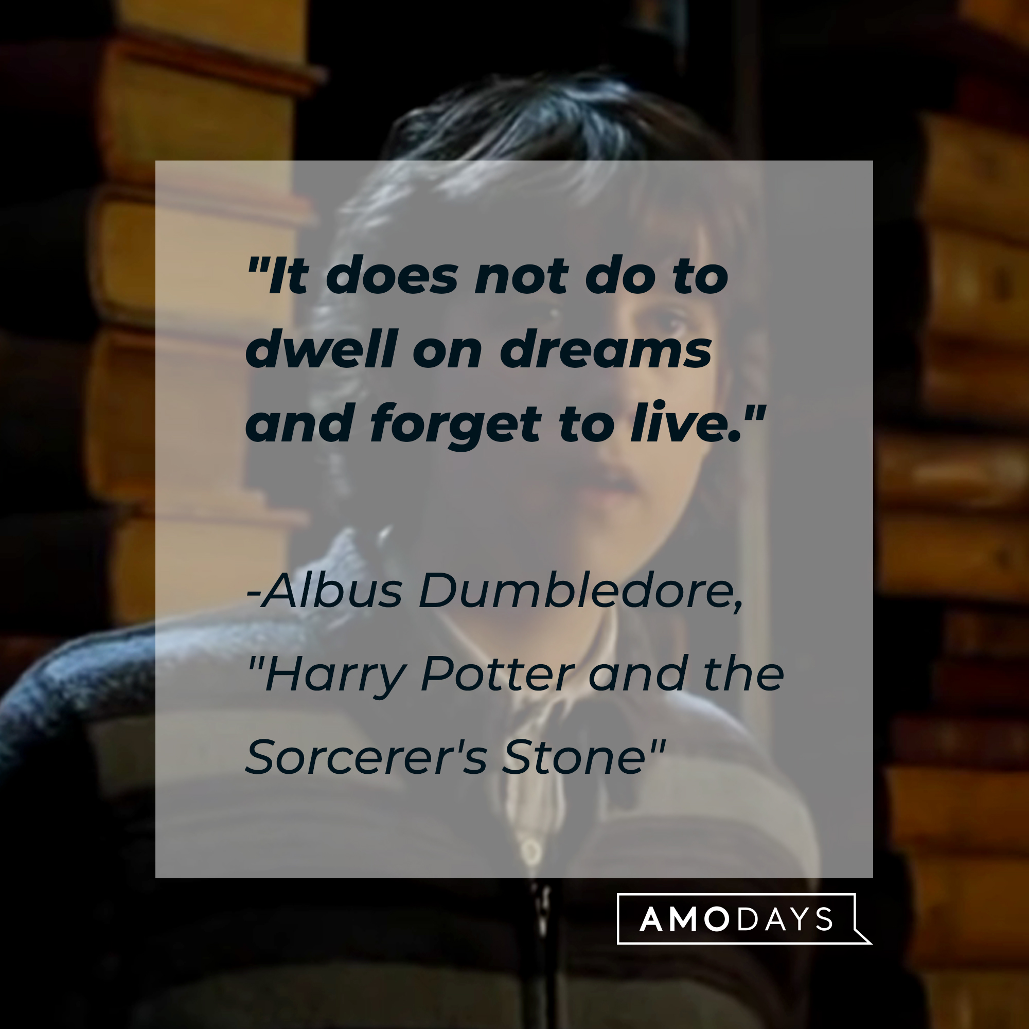Neville Longbottom with his Albus Dumbledore's quote: "It does not do to dwell on dreams and forget to live." | Source: Facebook.com/harrypotter