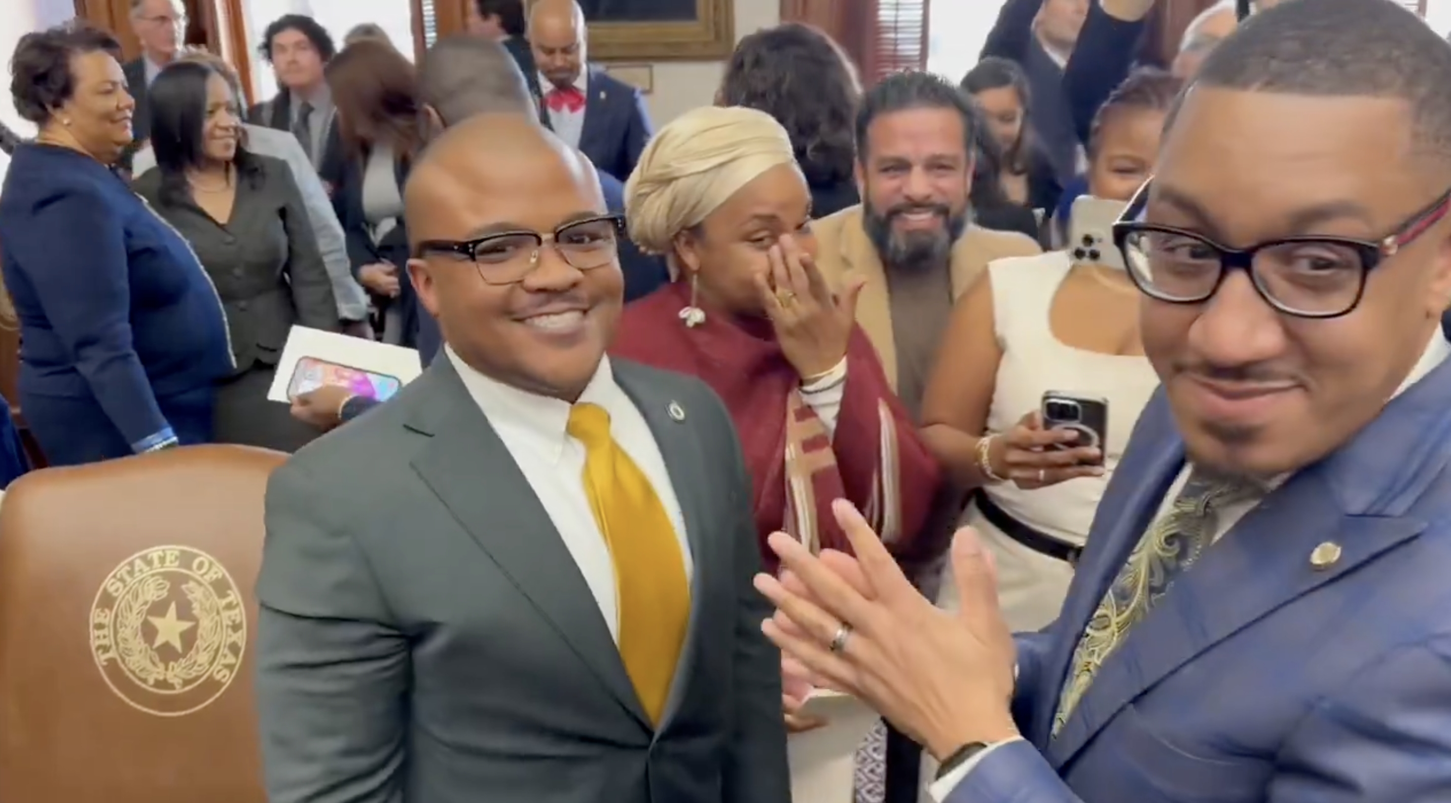 Venton Jones and Gregory Scott Jr. are seen on the house floor in a video shared on January 14, 2025 | Source: X/JasonWhitely