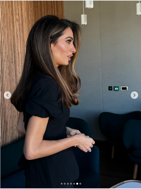 Amal Clooney's new hairstyle, from a post dated October 7, 2025 | Source: Instagram/dimitrishair