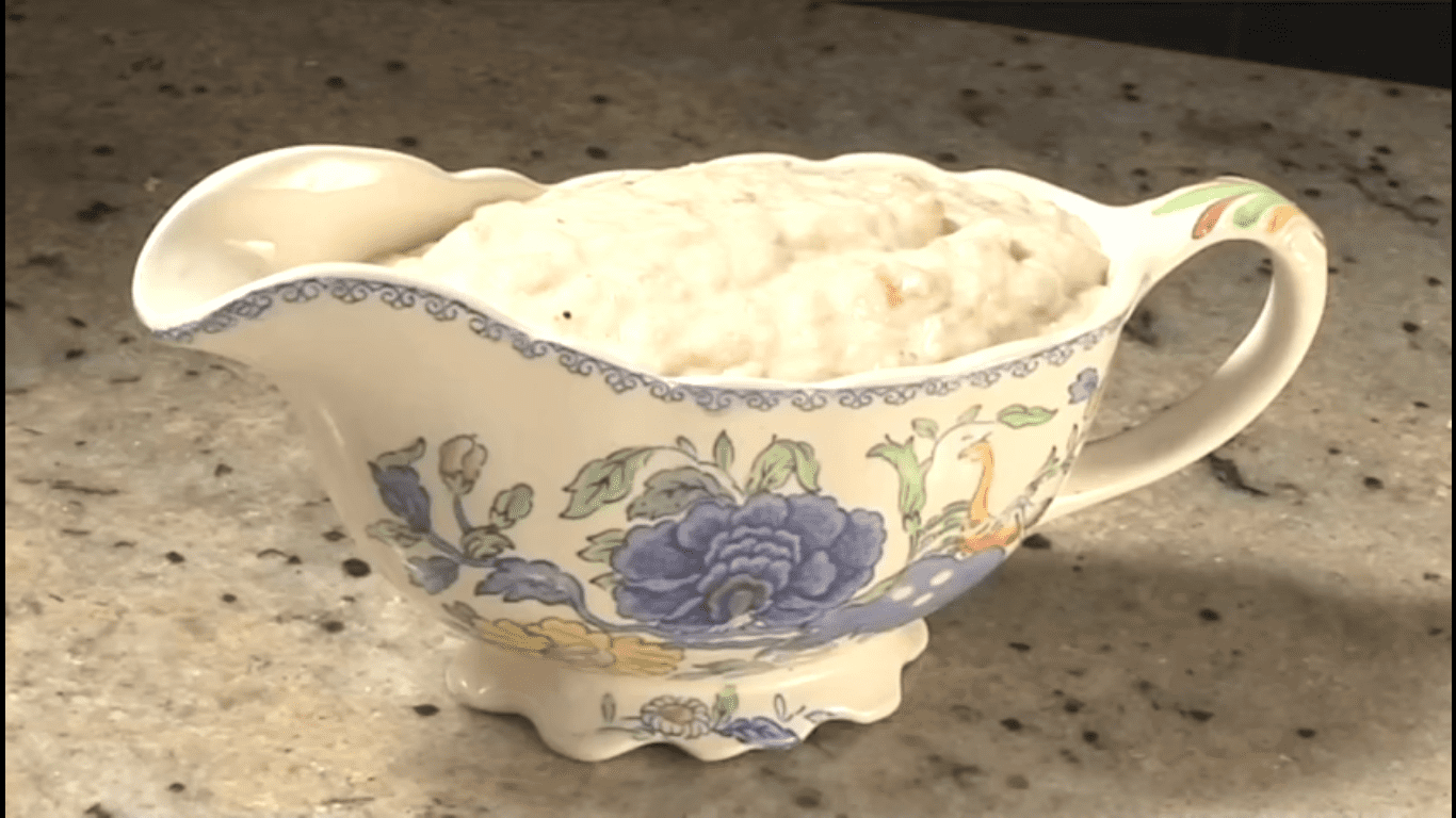 Cup full of bread sauce | Source: Youtube