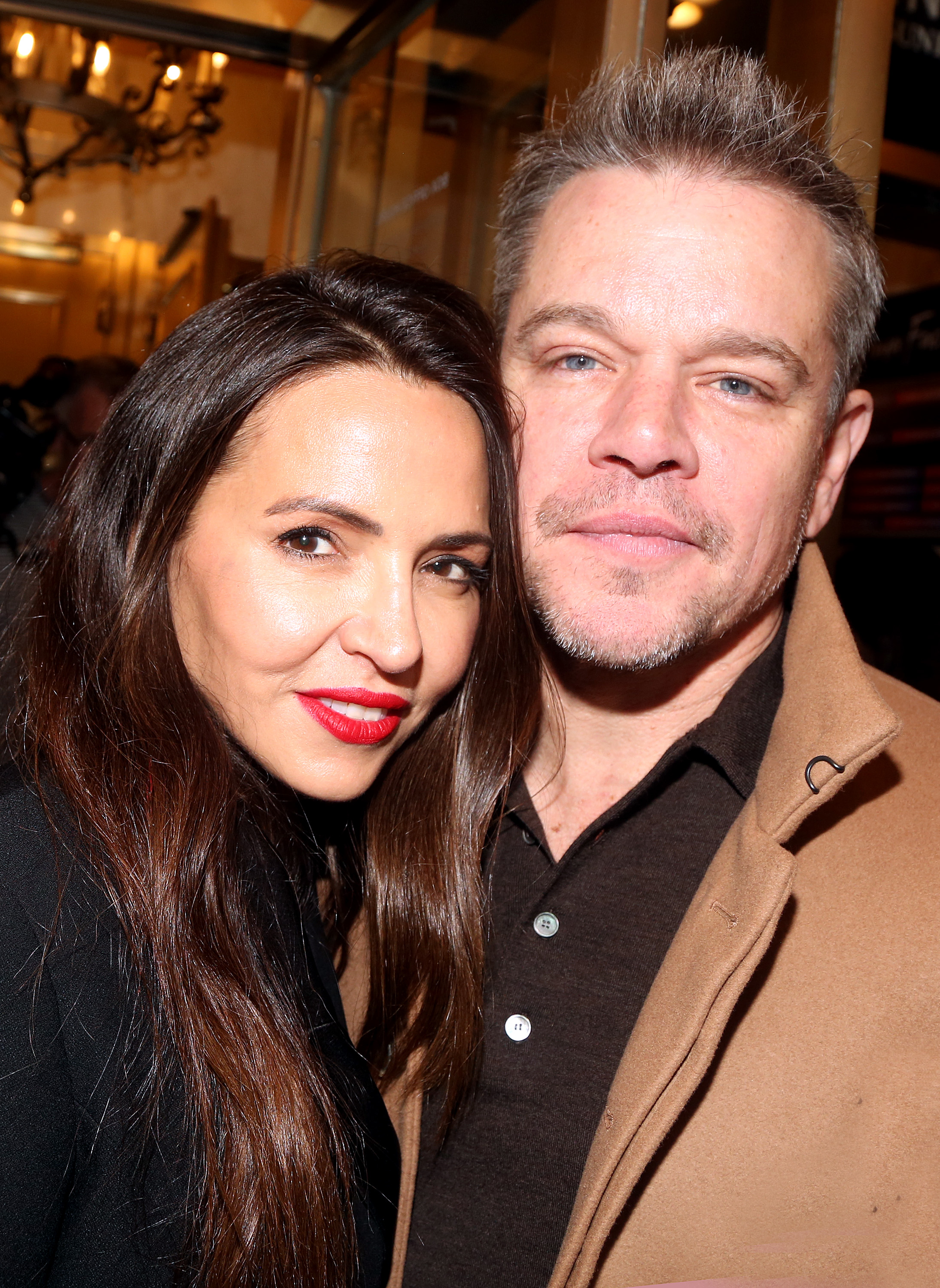 Luciana Barroso and Matt Damon on April 23, 2023 in New York City. | Source: Getty Images