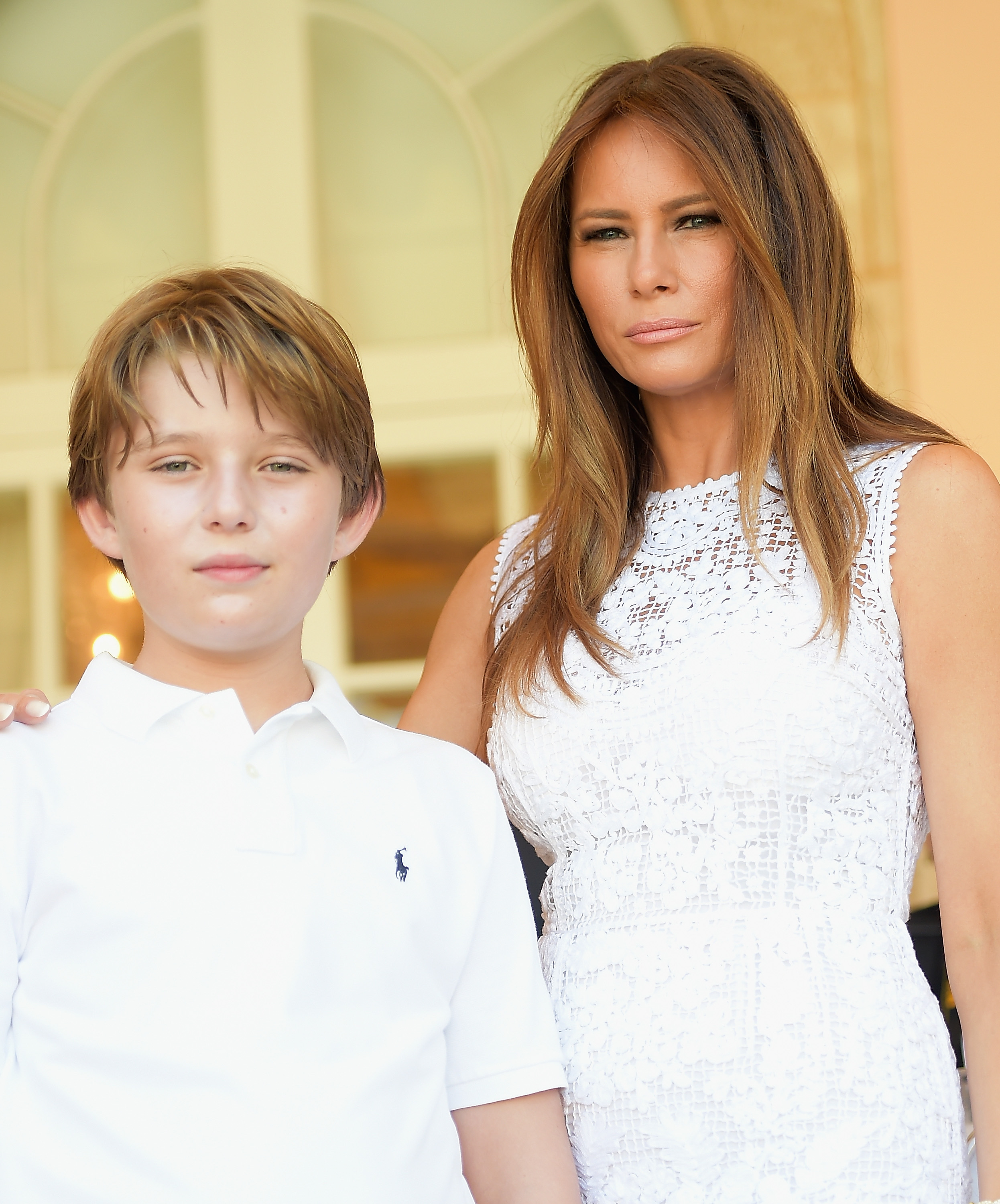 Melania and Barron Trump at the Trump Invitational Grand Prix at The Mar-a-Lago Club on January 4, 2015, in Palm Beach, Florida. | Source: Getty Images
