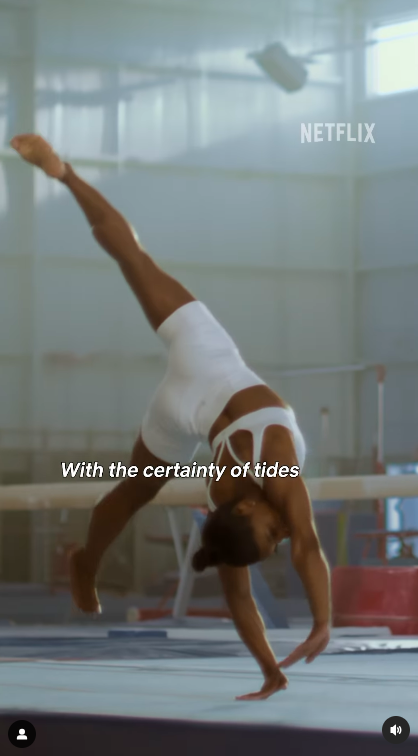 Simone Biles from clips of "Simone Biles: Rising," posted on July 16, 2024 | Source: Instagram/netflix