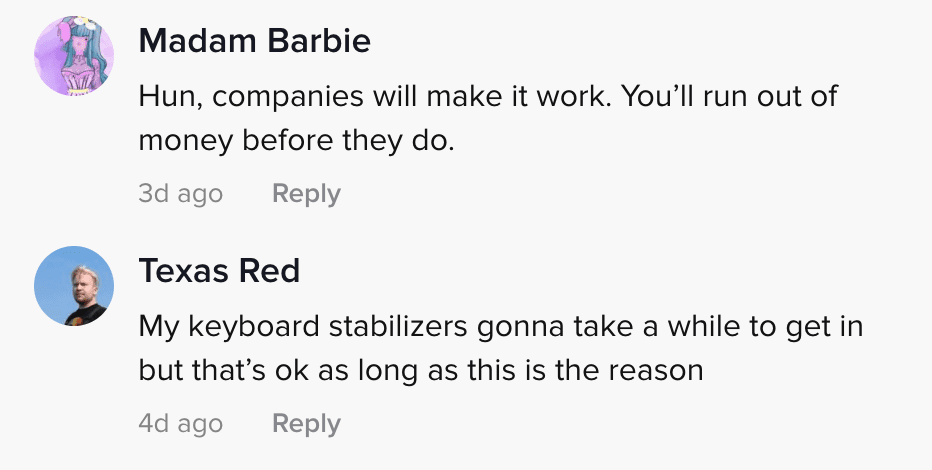 Comment section of viral TikTok video in which an Amazon employee claims that everyone has quit | Photo: TikTok/dominic_giannini