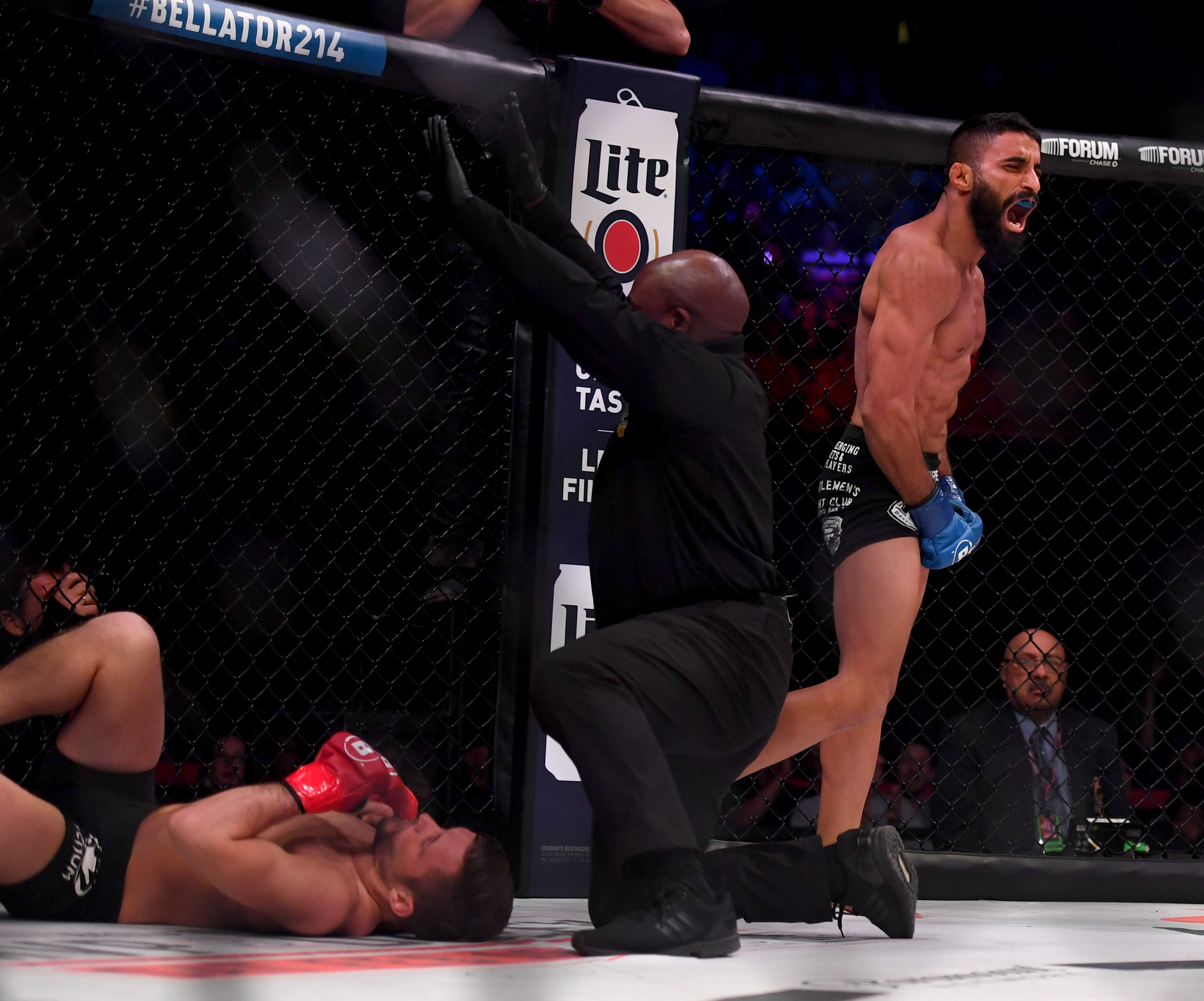 Adel Altamimi (blue) defeats Brandon McMahan (red) during Bellator 214 at the Forum in Inglewood, California, Saturday, January 26, 2019. | Source: Getty Images