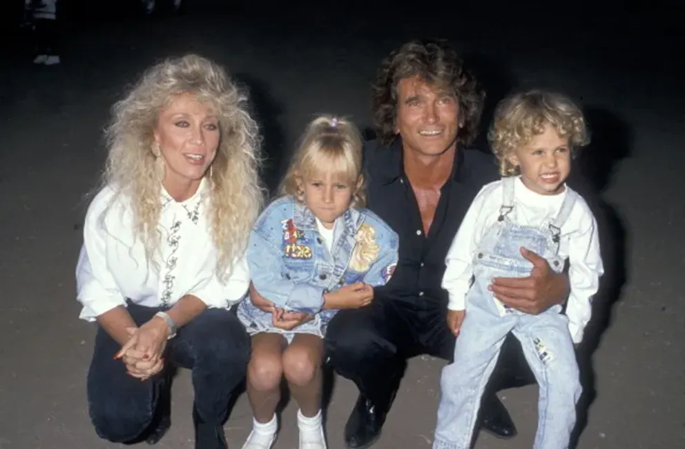 Michael Landon, wife Cindy Landon, daughter Jennifer Landon and son Sean Landon  on July 29, 1989 | Source: Getty Images