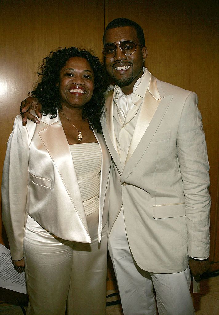 Kanye West and his mother Donda West at the launch of the Kanye West Foundation for music education in schools in 2005 | Photo: Getty Images 