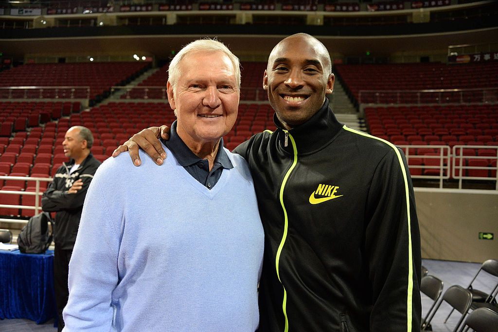 Jerry West and Kobe Bryant poses for a photo during practice as part of 2013 Global Games on October 14, 2013 | Photo: Getty Images