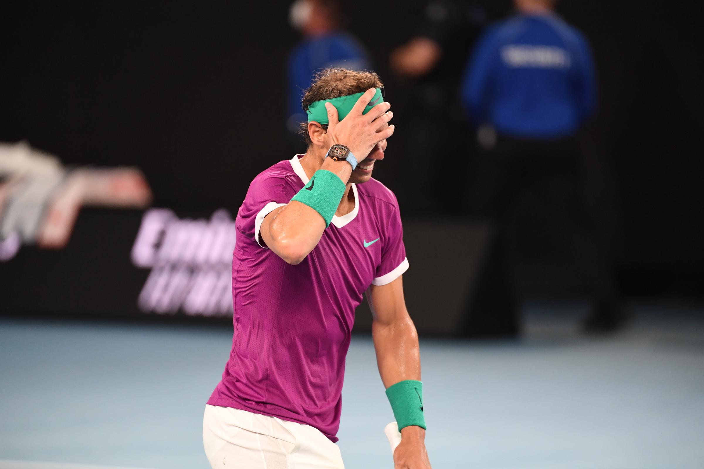 Rafael Nadal during the Men's Singles Final match on Day 14 of the 2022 Australian Open at Melbourne Park on January 30 in Australia. | Source: Getty Images