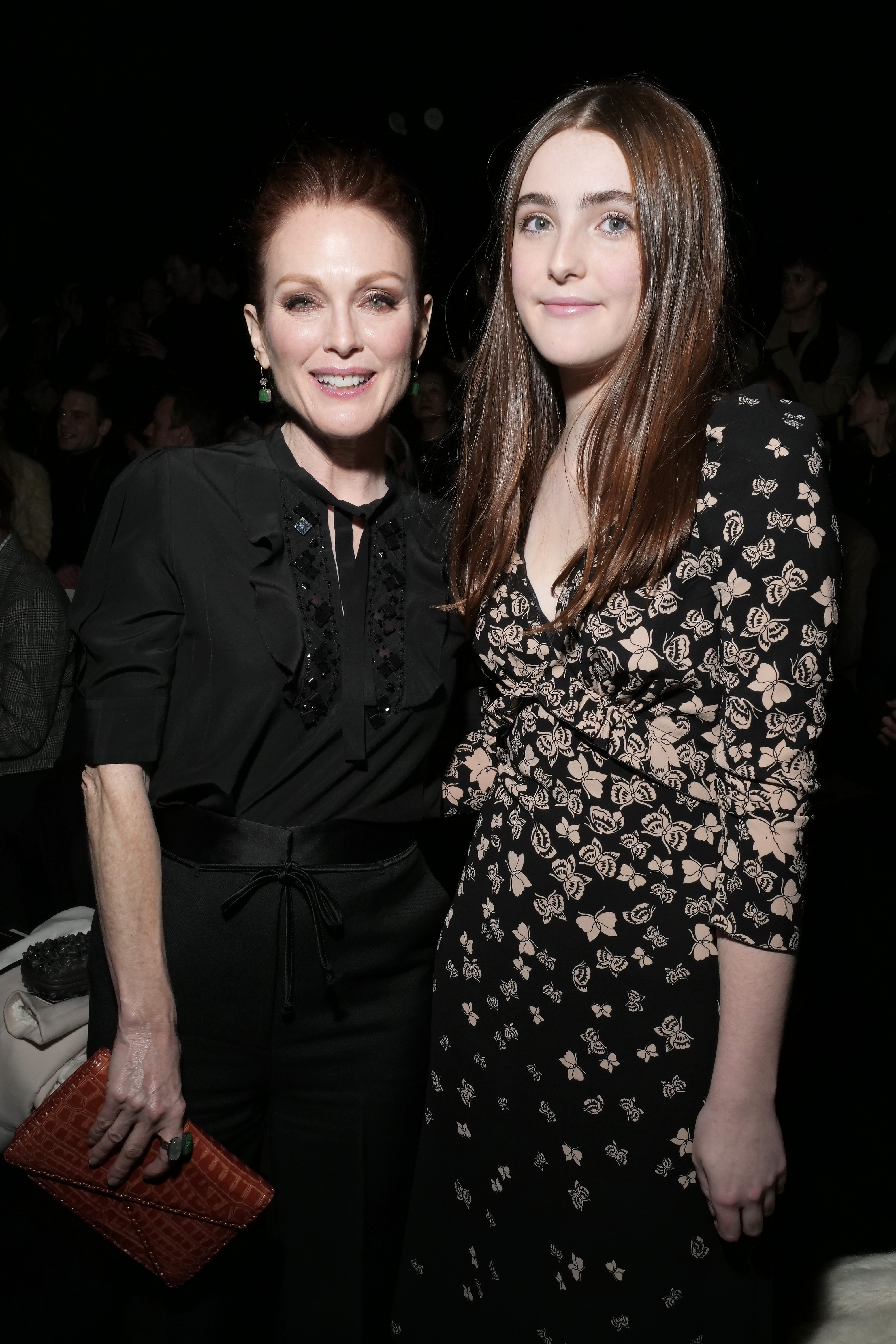 Julianne Moore and Liv Freundlich at the Bottega Veneta Fall/Winter 2018 show during New York Fashion Week on February 9. | Source: Getty Images