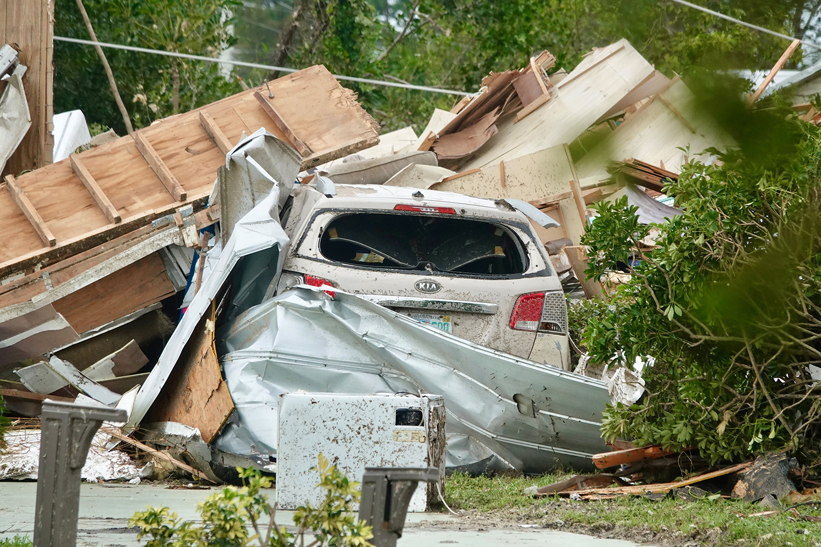 Damage caused by suspected tornadoes that spun off of Hurricane Helene in Fort Pierce, Florida on Oct. 10, 2024 | Source: Getty Images