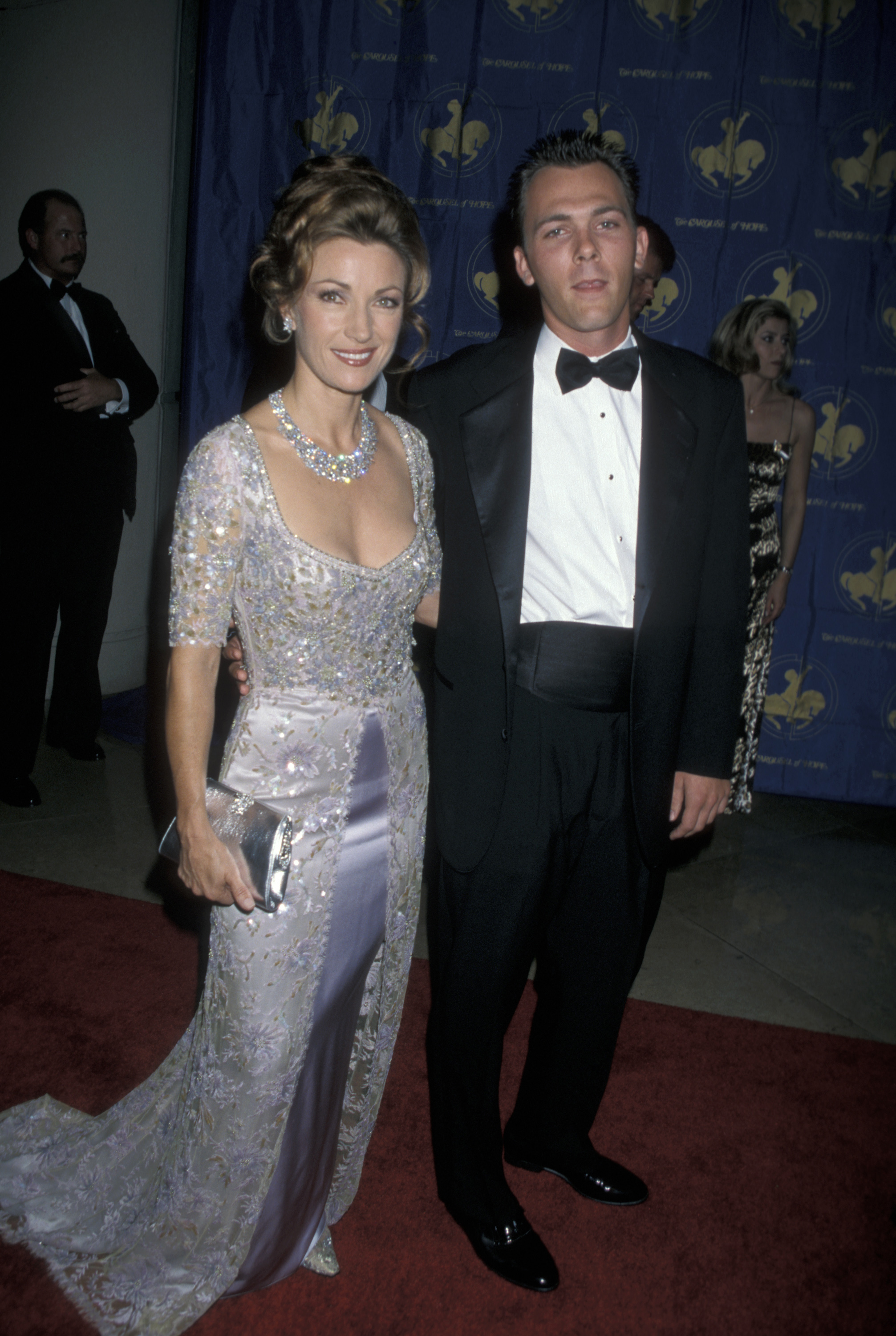 Jane Seymour and Kalen Keach during the 13th Annual Carousel of Hope Ball Benefiting Childrens Diabetes on October 23, 1998, in Beverly Hills, California. | Source: Getty Images