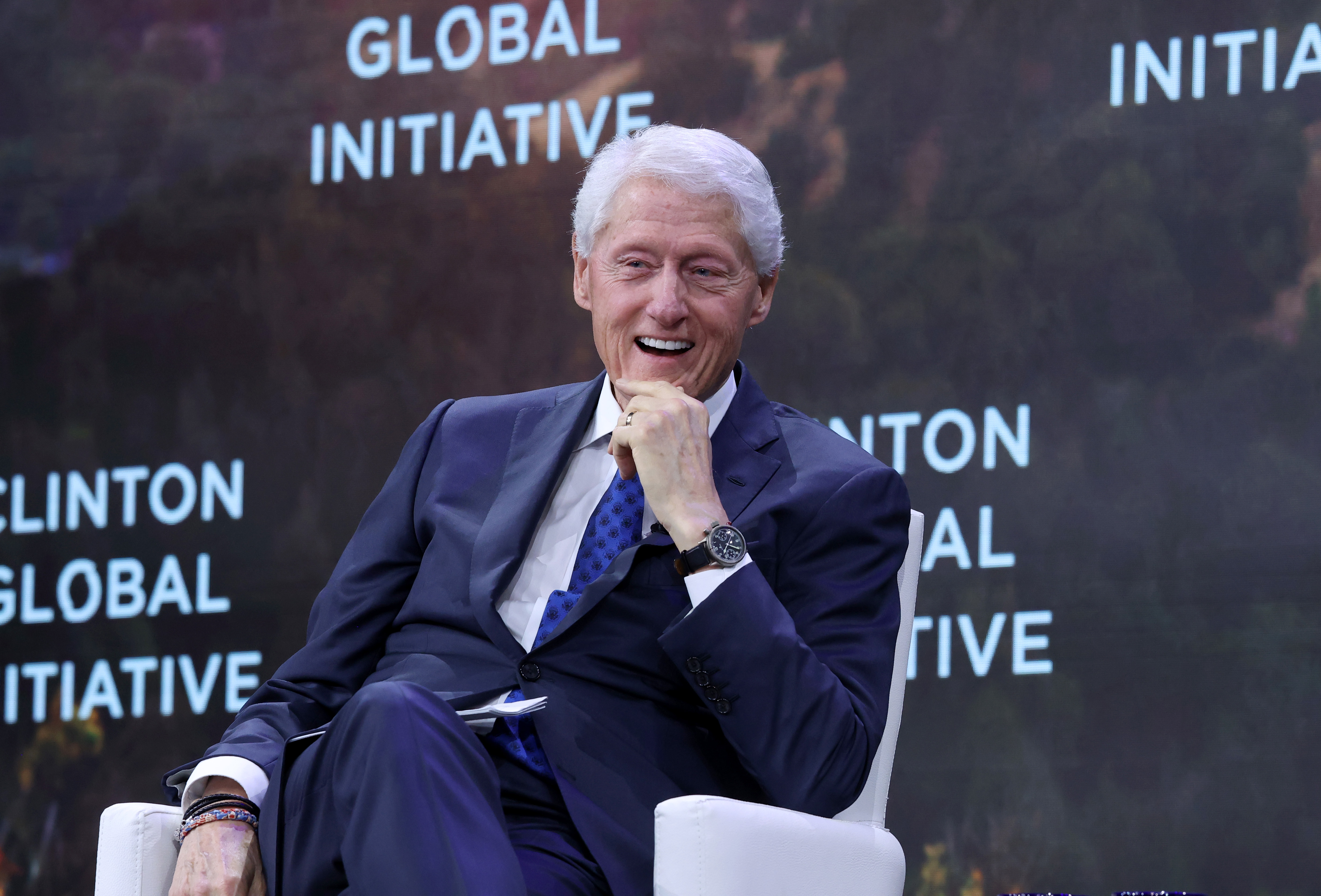Bill Clinton speaks onstage during the Clinton Global Initiative Annual Meeting on September 24, 2025 in New York City | Source: Getty Images