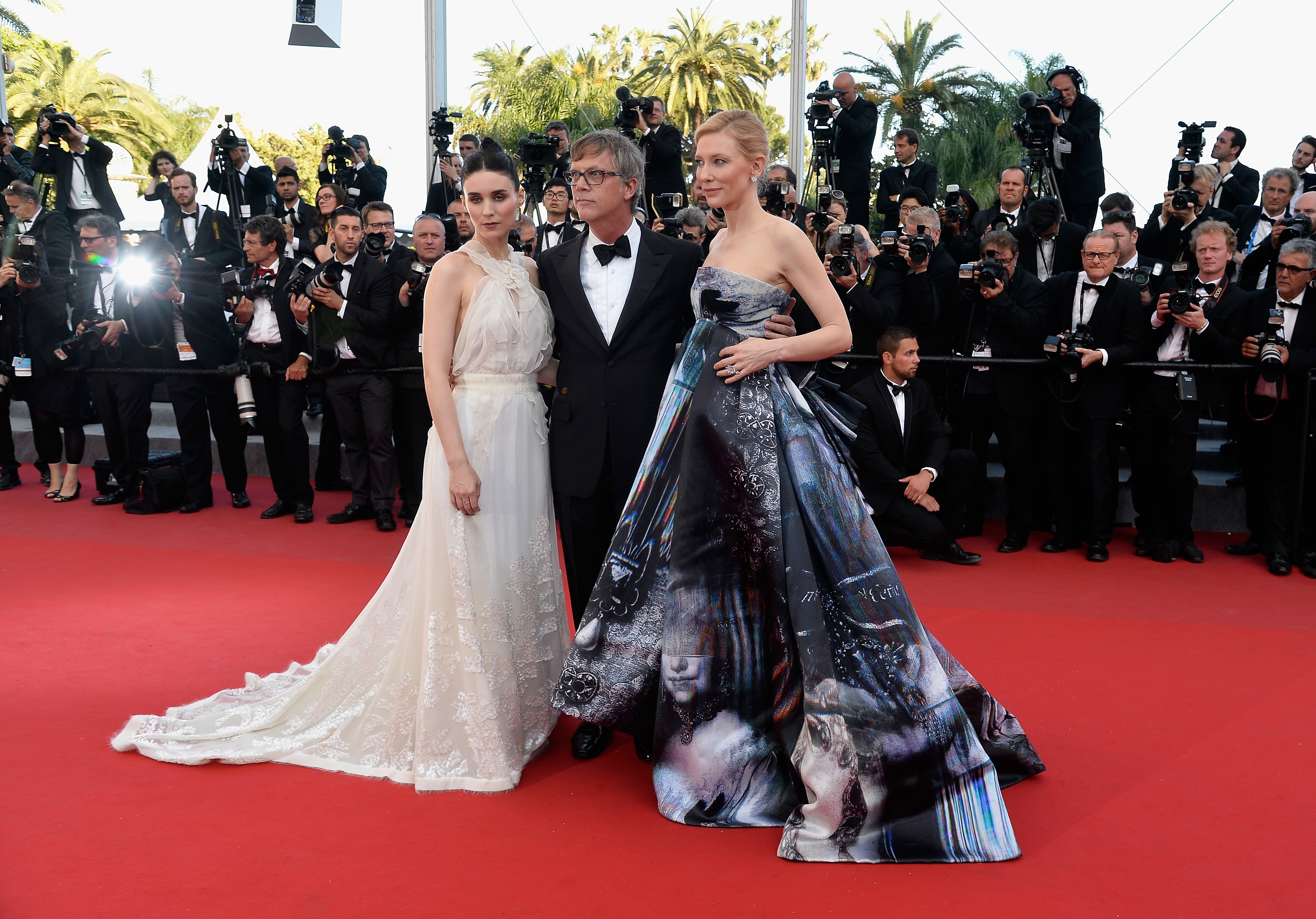Rooney Mara, director Todd Haynes and Cate Blanchett at the Premiere of "Carol" at the Cannes Film Festival in 2015 | Source: Getty Images