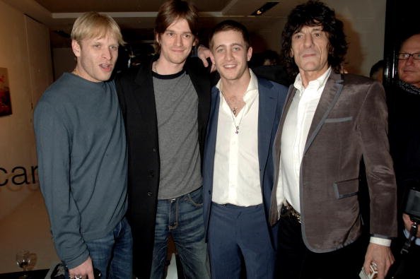 Jamie Wood, Jesse Wood, Ty Wood, and Ronnie Wood at the Scream Gallery on April 3, 2008 in London, England.  | Photo: Getty Images