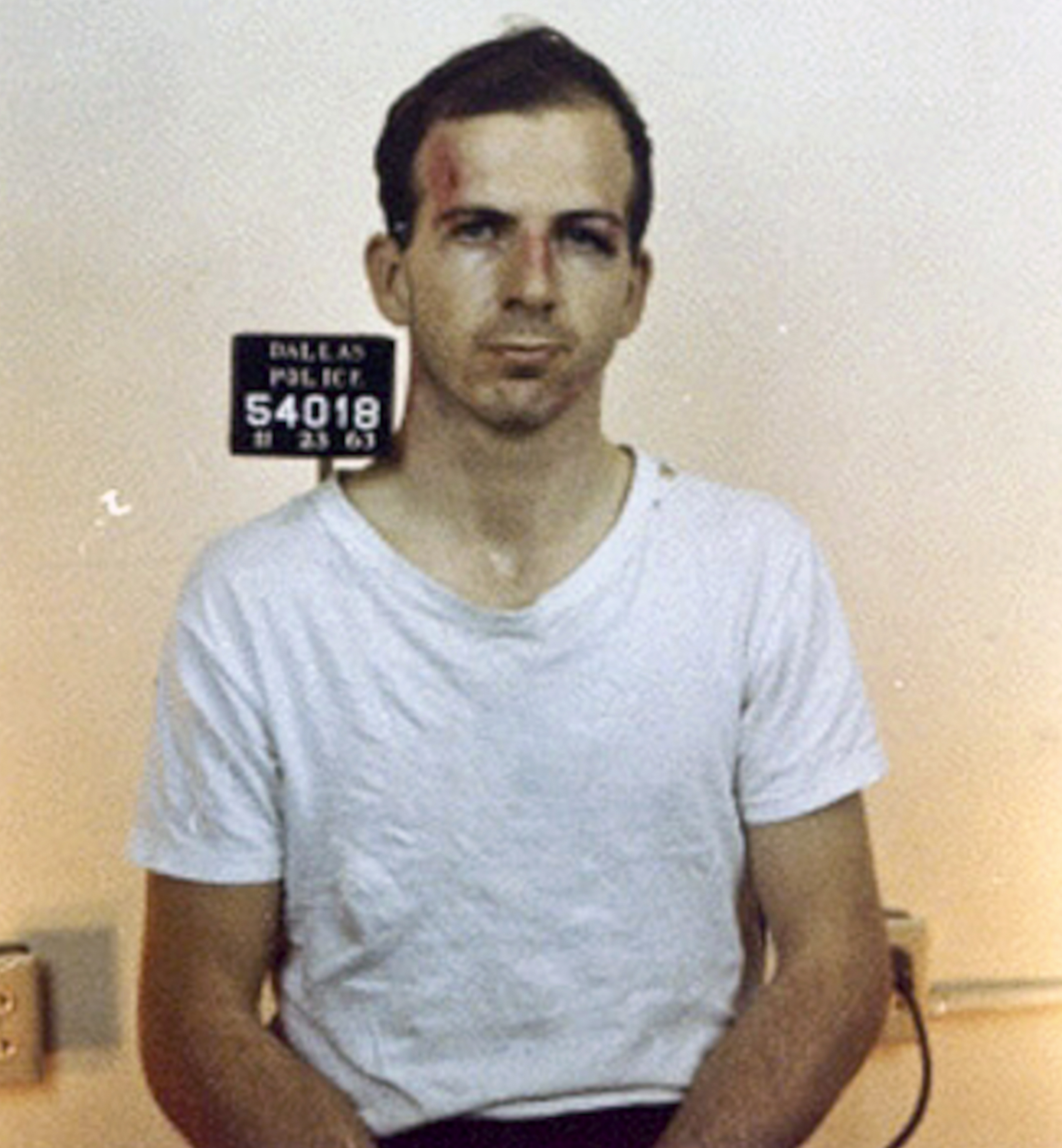 Lee Harvey Oswald's mug shot taken on November 23, 1963, after assassinating former president John F. Kennedy in Dallas, Texas. | Source: Getty Images