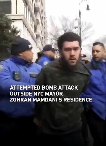 NYPD officers taking another suspect into custody after the bomb scare. | Source: YouTube/Middle East Eye