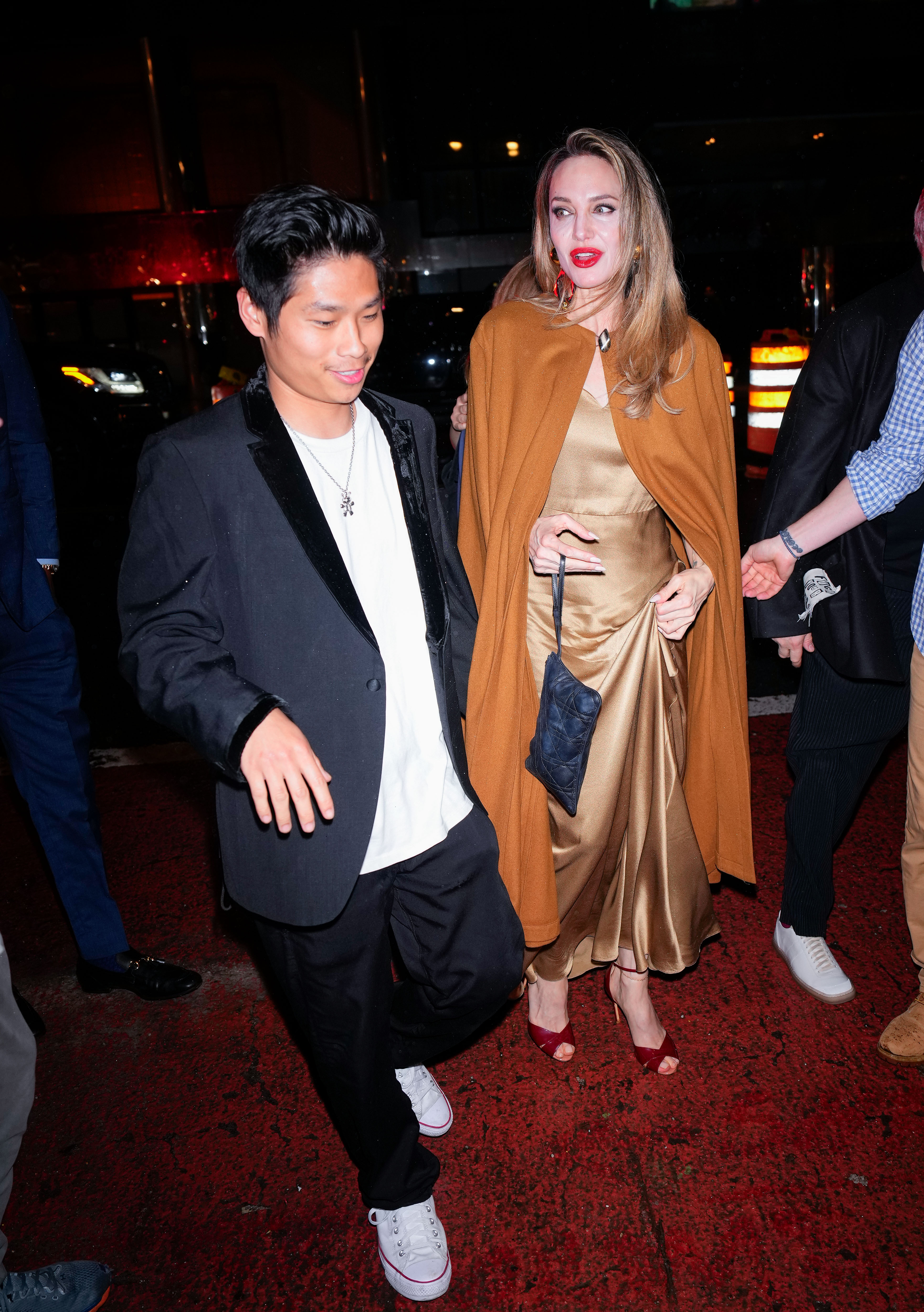 Angelina Jolie and Pax Jolie-Pitt arrive at the afterparty of "The Outsiders" on April 11, 2024, in New York City. | Source: Getty Images